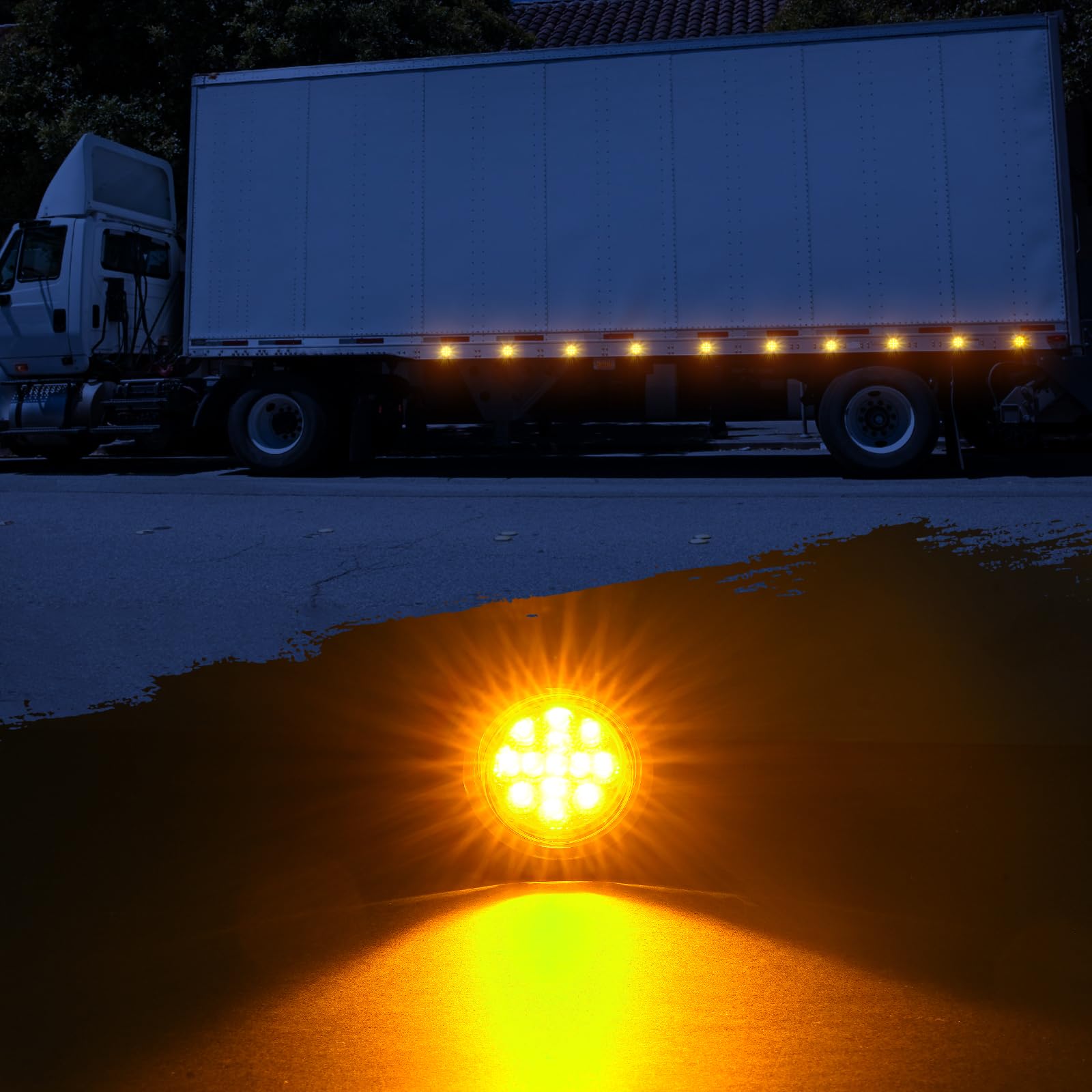 PVerandio 20Pcs LED Marker Lights, 13 LEDs, 2.5 Inch, Waterproof, 12V, 10 Amber + 10 Red, Model A9602AR