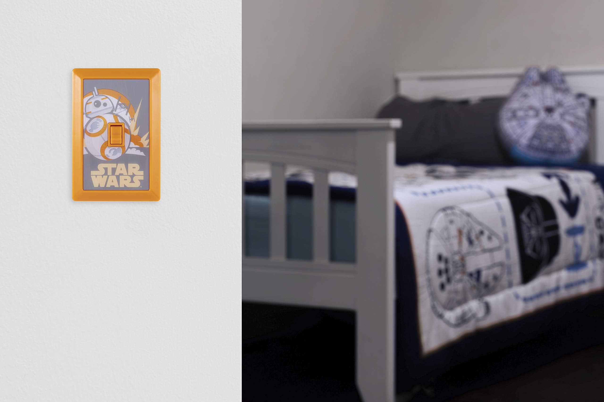 Star Wars Switch Led Night Light, Battery Operated, Manual On/Off, Wireless, Magnet Mount, Stick On Light, Bb-8, Disney, Perfect