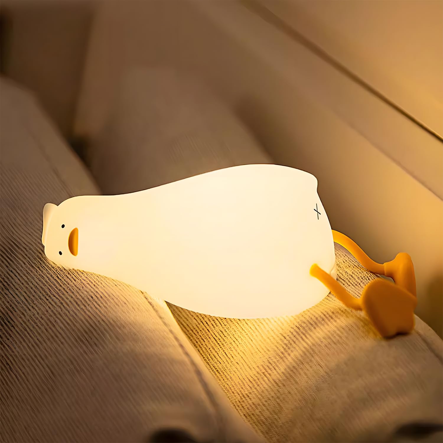 Rytinazzz Lying Cute Duck Lamp Night Light For Kids Cute Room Decor Silicone Duck Lamp For Baby Night Lights For Baby Nursery 3-Colors Usb Rechargeable Gift For Kids Boys And Girls Bedroom Decor