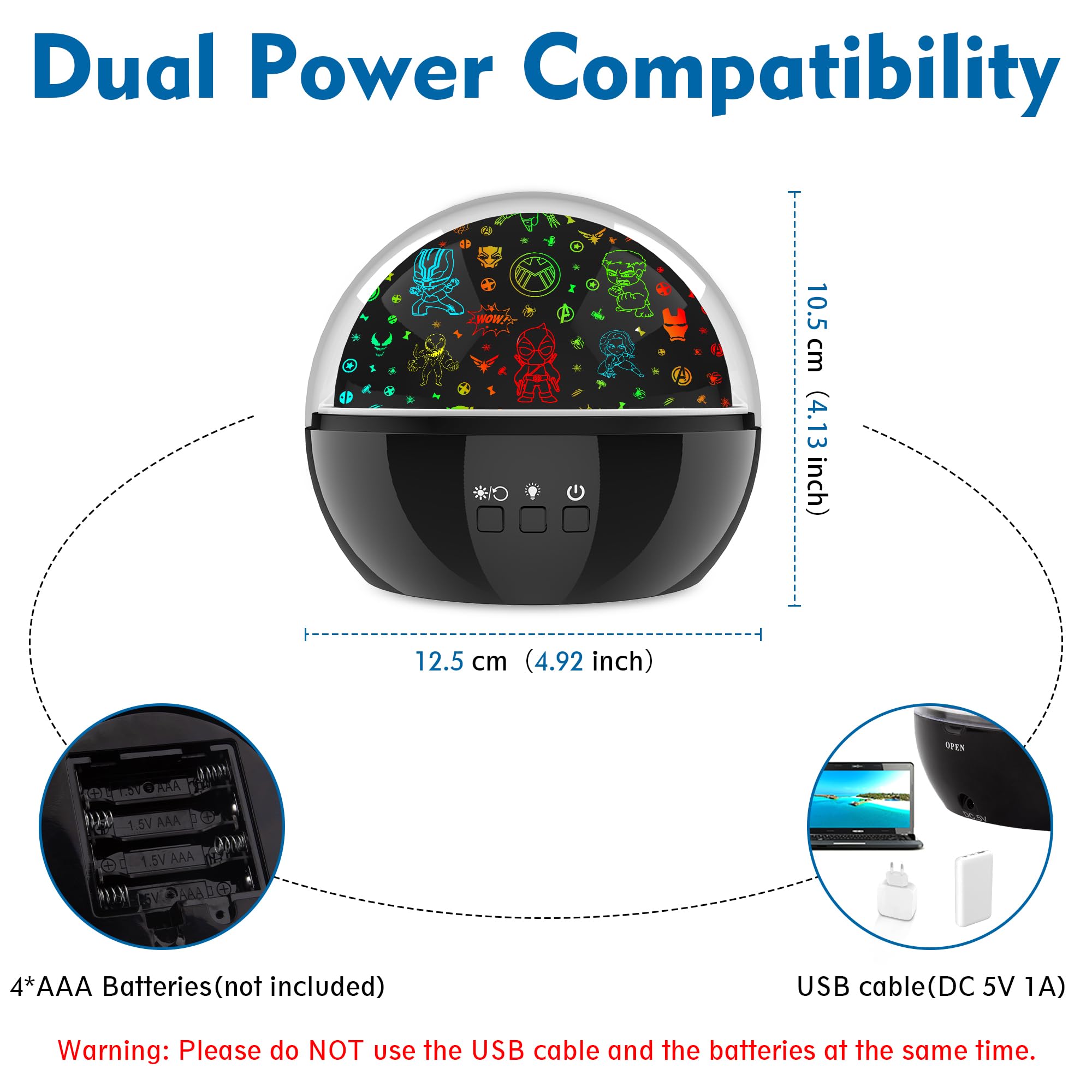 Hulk Night Light for Boys Baby Superhero Toy Kids Star Projector for Baby Room Decor 360 Degree Rotation Christmas Birthday Gift