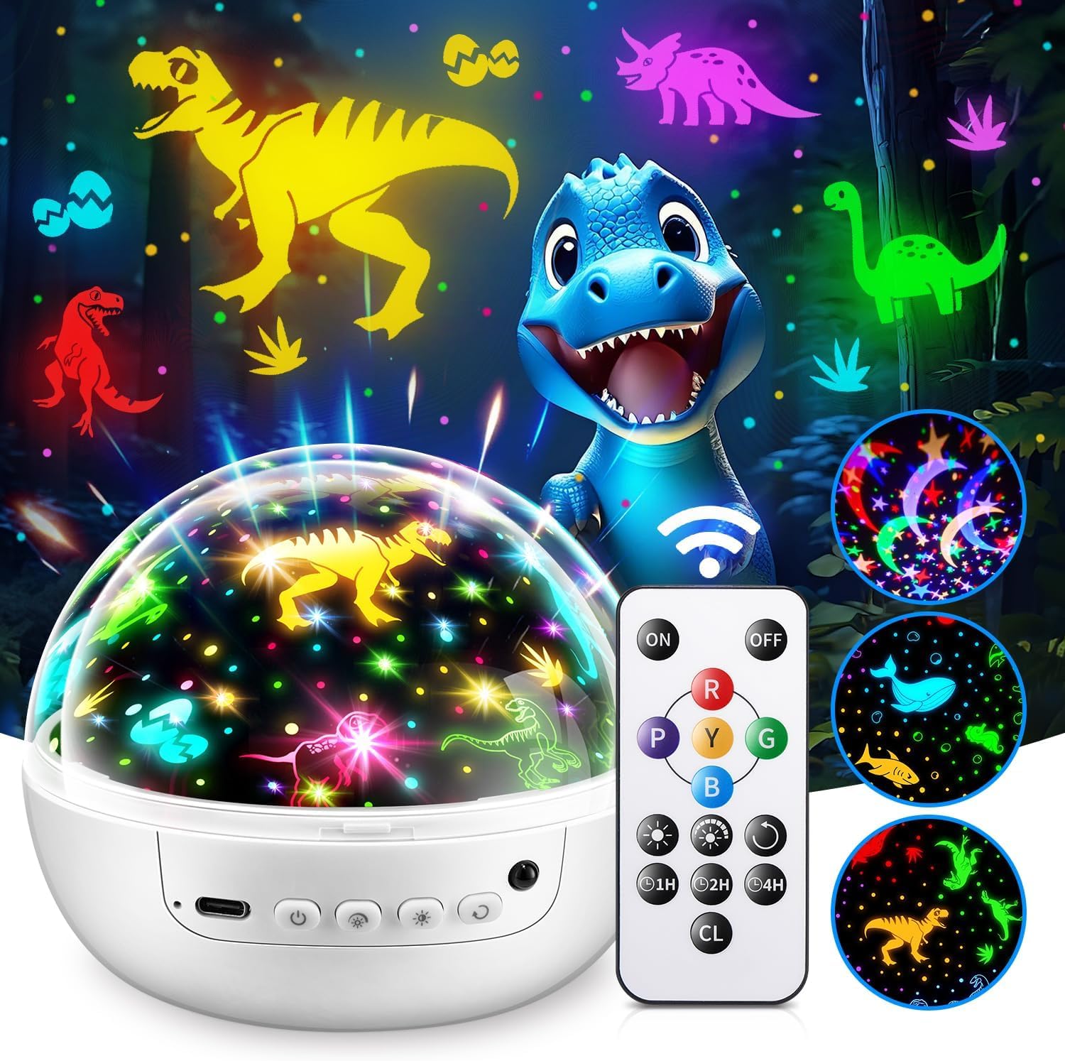 Staryou Boy Toys Age 1-10 Years Old | 3Hd Films & 31 Colors & 360 Rotate & 3 Brightness Baby Gifts For Boys Toys For 1-10 Year Old Kids  Dinosaur Room Decor Toddler Room Decor