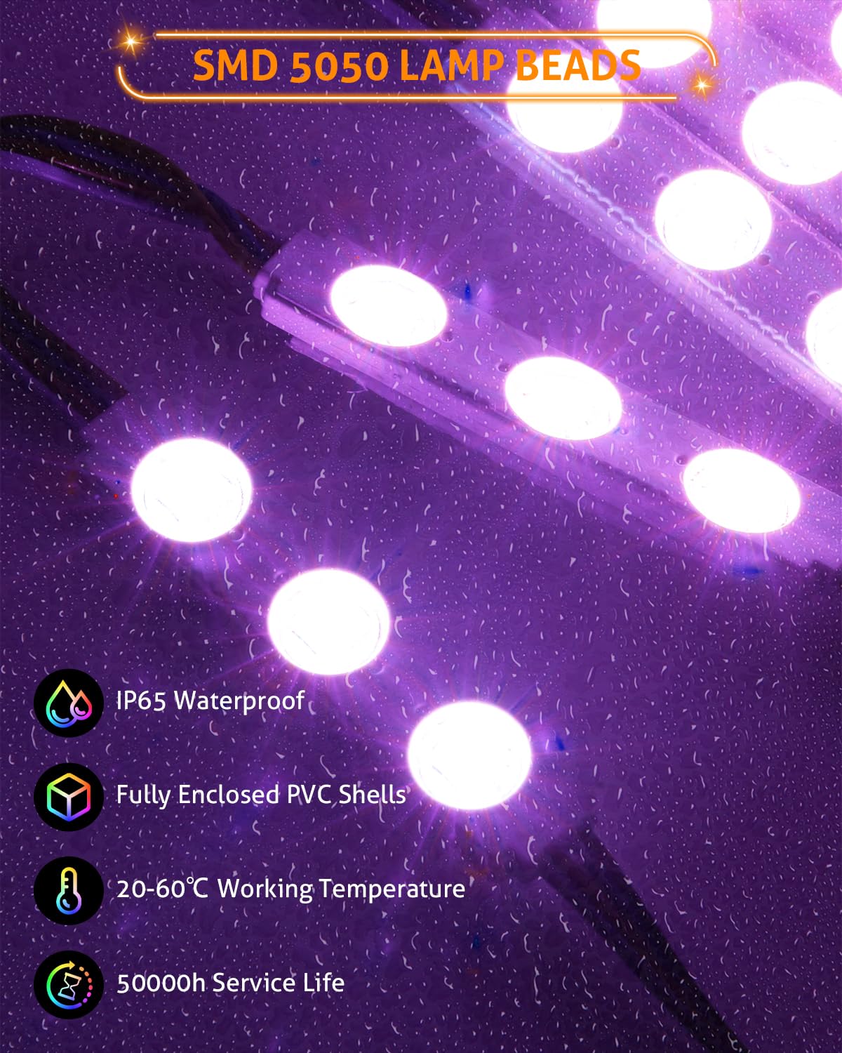 Wichemi 50Ft Led Light Modules For Business Window Light Commercial Storefront Lights 100Pcs Led Module For Signs 0.92W 3 Led 50