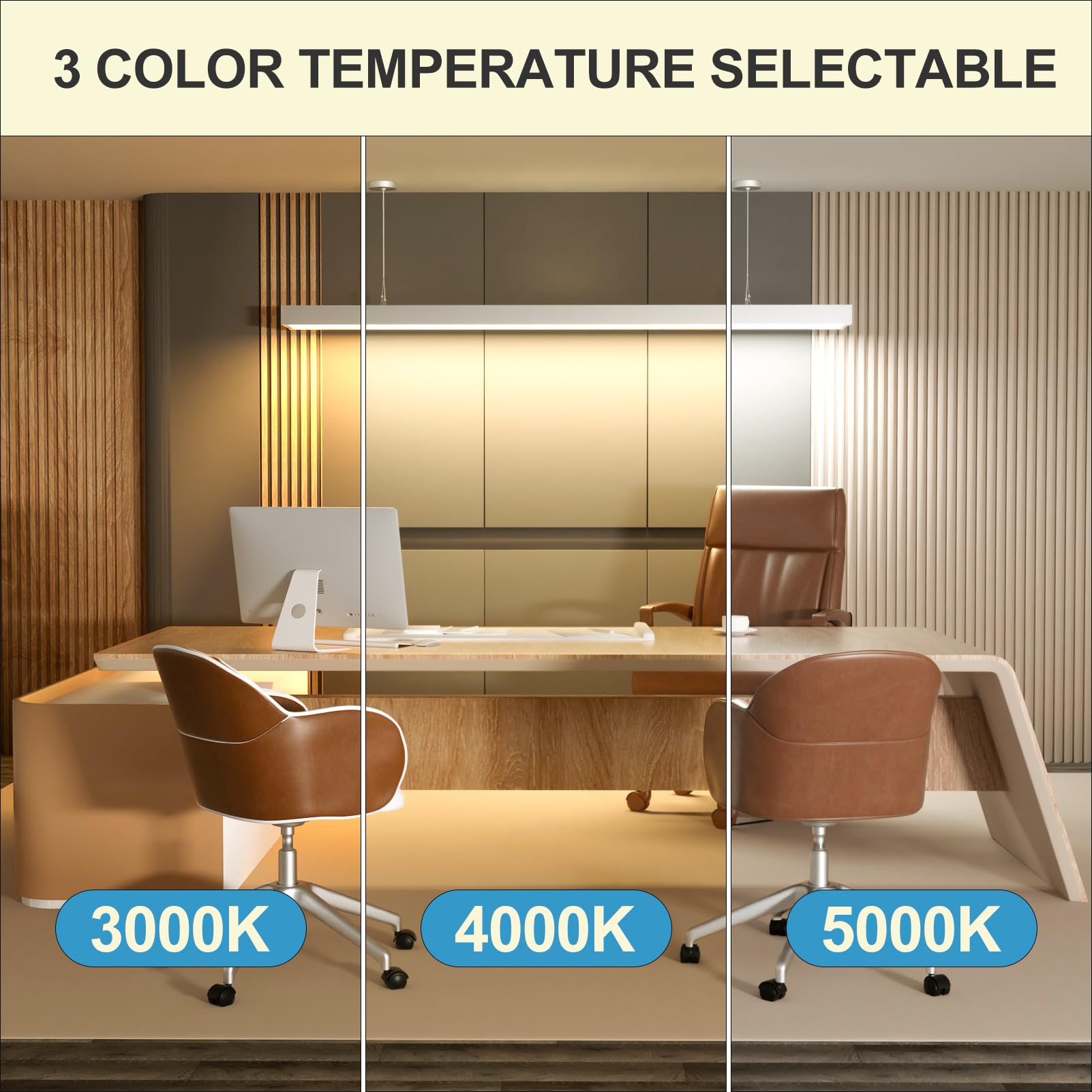 Lightdot 1Pack 4FT-5IN LED Wraparound Shop Lights, 50W 7000LM [Eqv. 400W] 3000/4000/5000K Adjustable, 4FT LED Shop Light Fixture