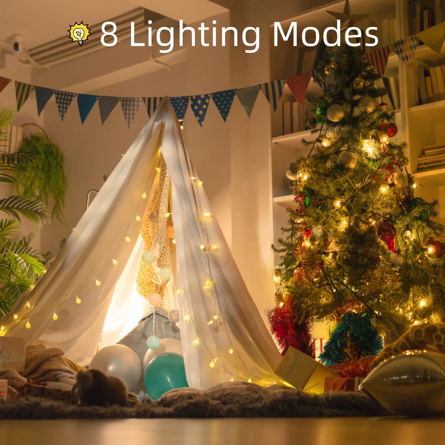 Wuxyiyang 360 Led String Lights 82Ft, 8 Lighting Modes Plug In Fairy String Lights For Bedroom Classroom Patio Garden Wedding Pa