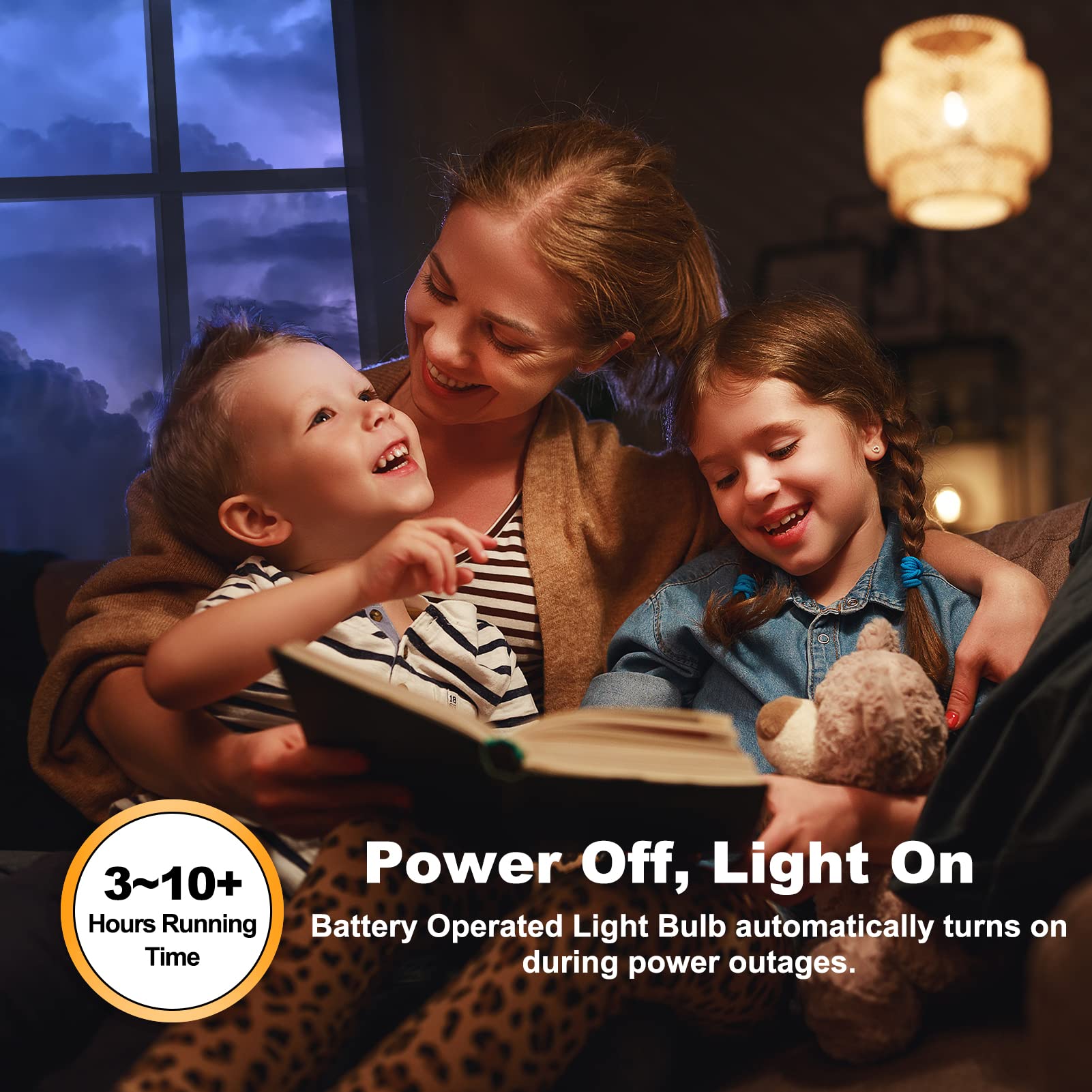 Jacksonlux Battery Operated Cordless Light Bulbs For Lamps - No Electricity Needed - Power Outage Solution - E26 Base - 3 Pack