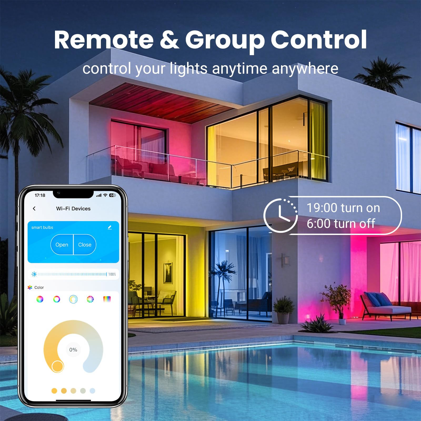 Volivo Smart Light Bulbs, Color Changing Led Bulb, Compatible With Alexa And Google Assistant, Wifi & Bluetooth Smart Bulbs, Mus