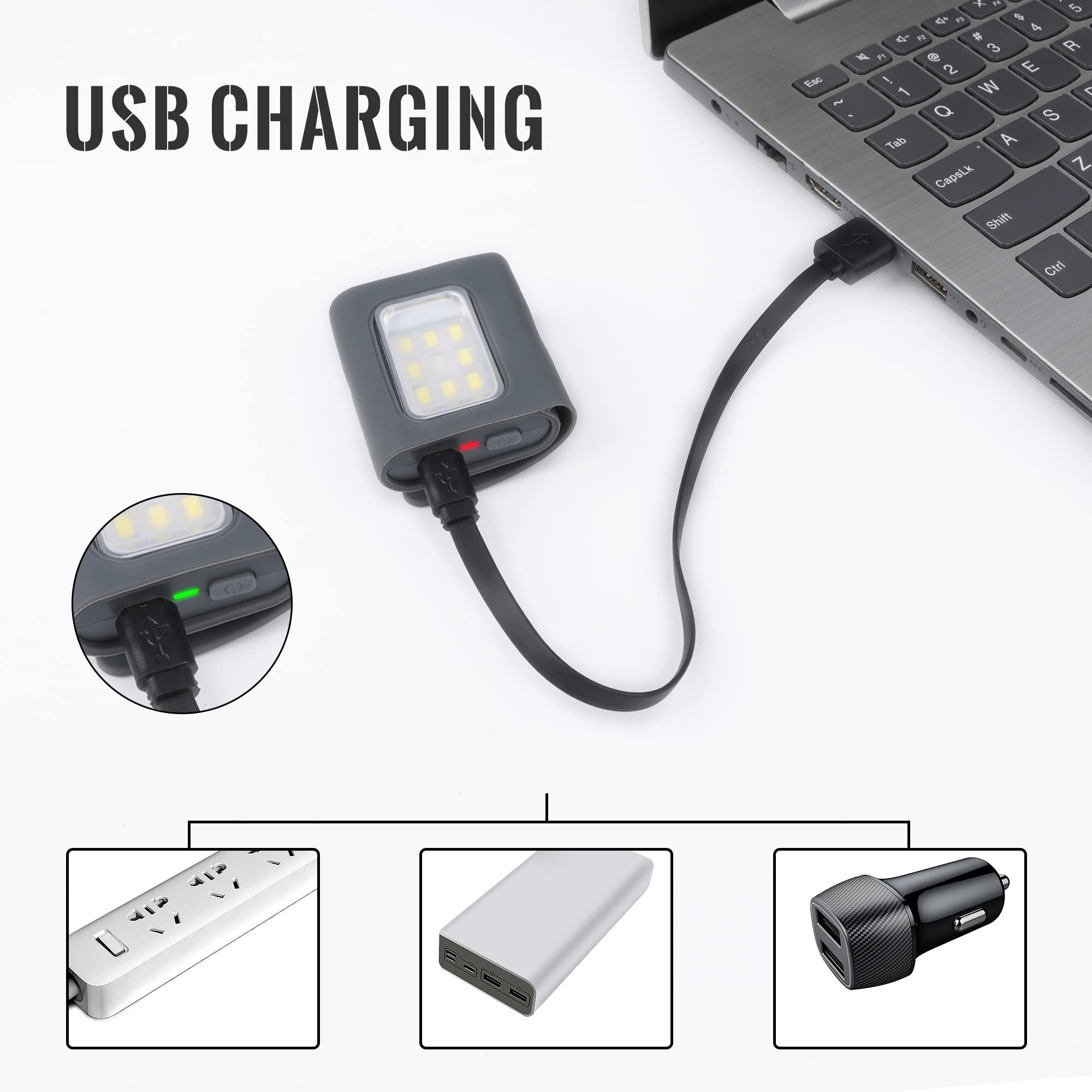 Clip on Running Lights, 2Pack Rechargeable Night Light with Strong Magnet Reflective, LED Running Lights 3 Modes Brightness with