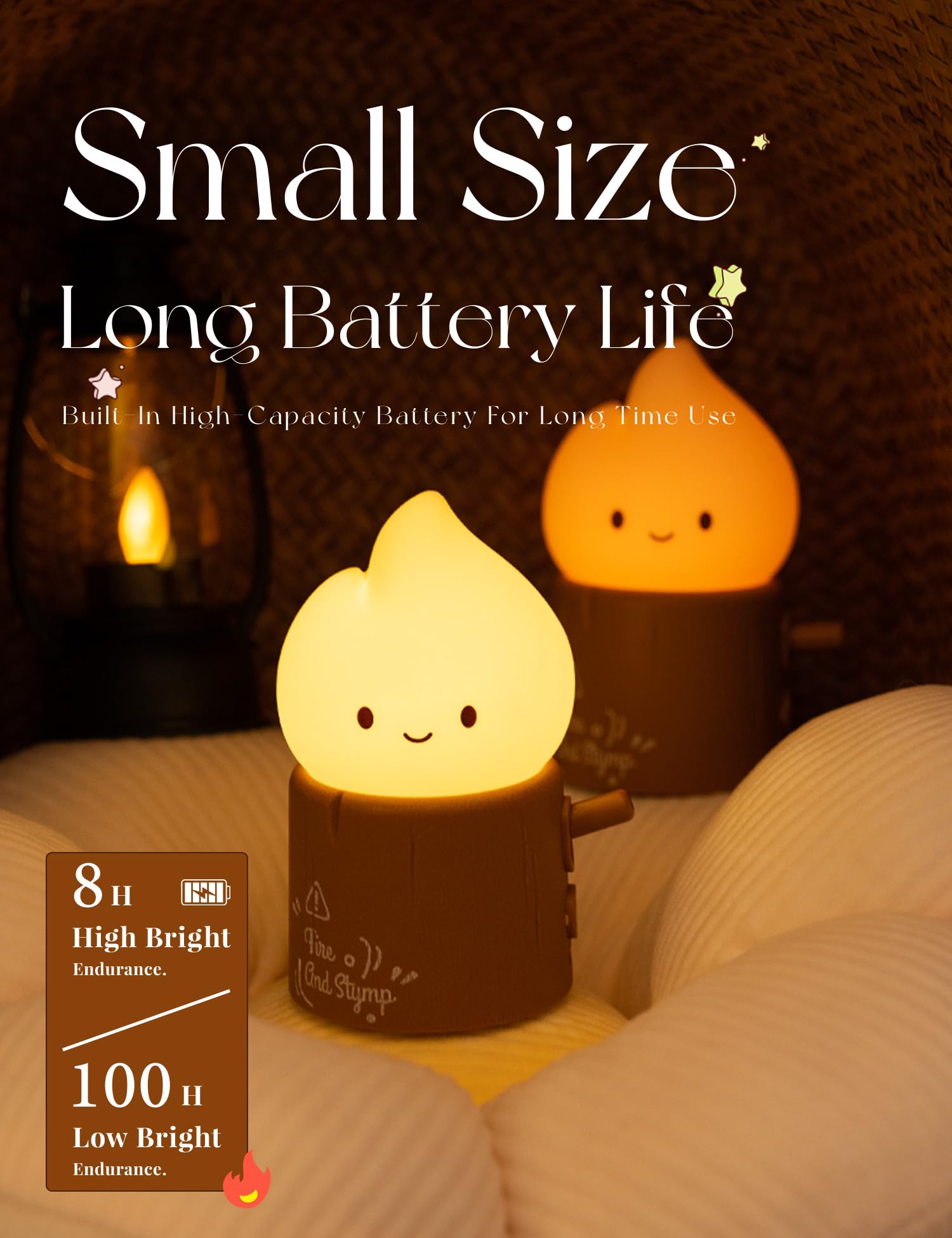 Wanidea Flameless Candles Lamp, Cute Night Light,Torch Stump Light, Led Tea Lights Candles Rechargeable Night Light,Suitable For