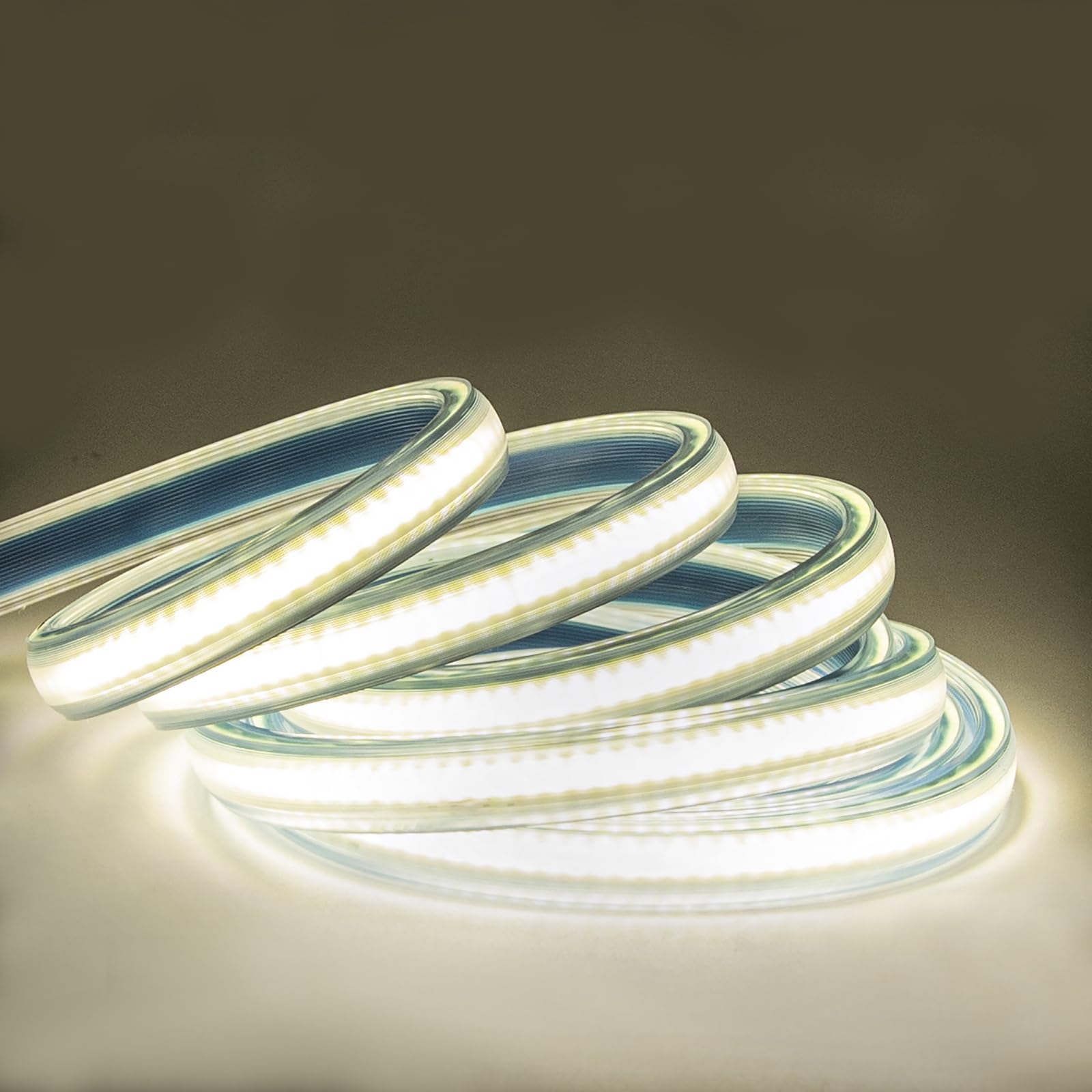 Pcningled 2 Meter Light Strips Ac 110V Led Strip Lights Ip67 Waterproof Flexible 4000K White Led Tape Light 6.56 Feet For Home A