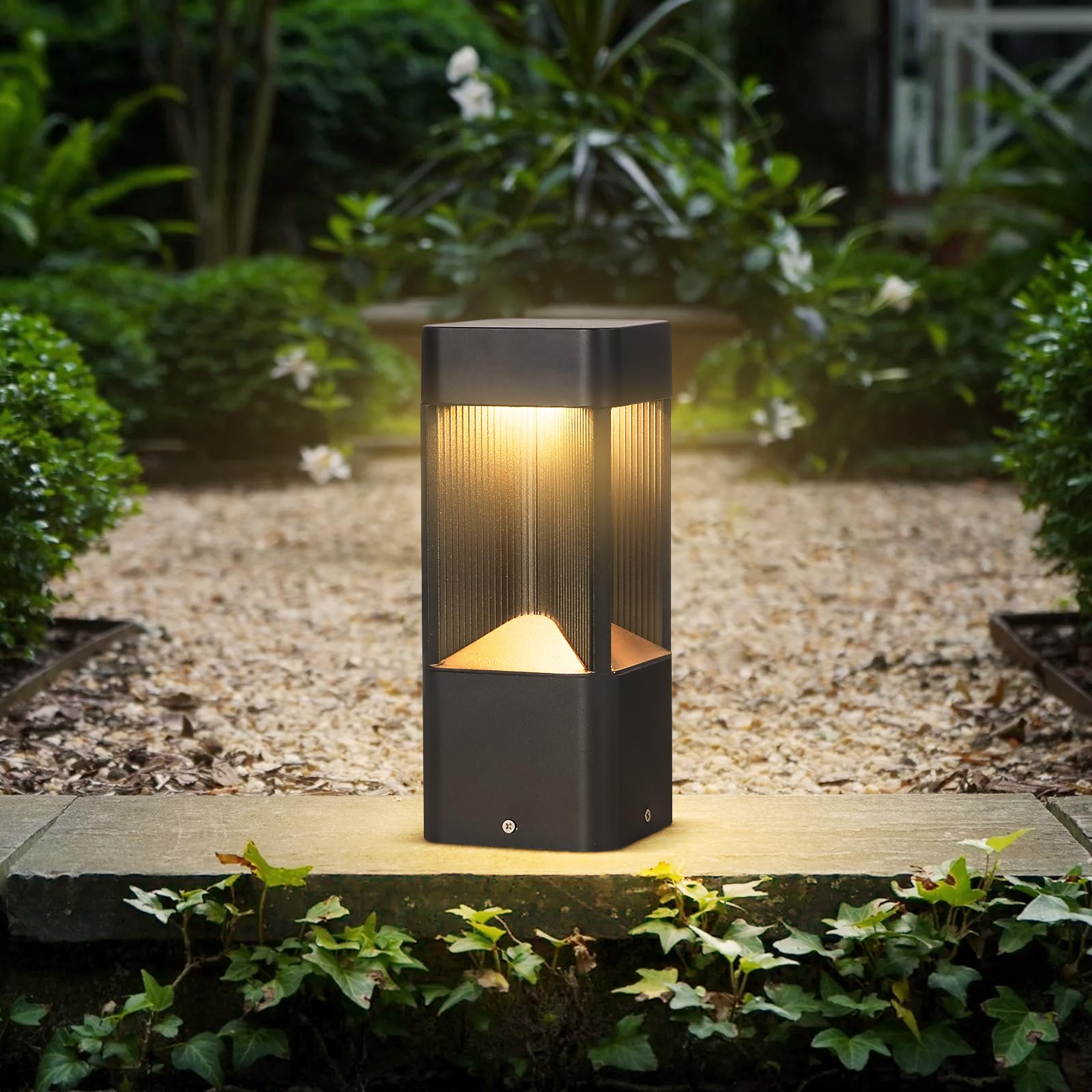 Slawa 3000K Pathway Lights - Waterproof Led Garden Floor Lamp, Modern Aluminum Bollard For Outdoors