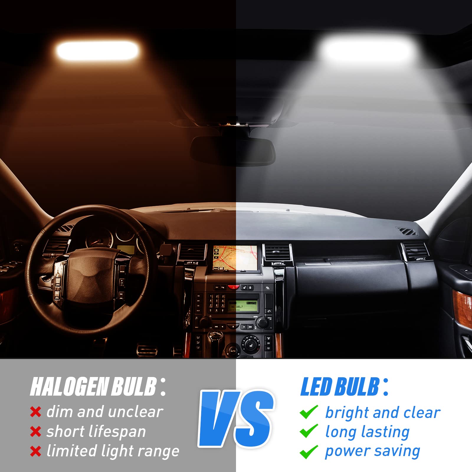 40 Pcs Dome Light Led Car Bulb Kit Led Interior Car Lights T10 25 Mm 26 Mm 27 Mm 32 Mm And 41 Mm Led Festoon Bulbs Led Interior Replacement Bulbs For Car Map Door Courtesy License Plate Lights (White)