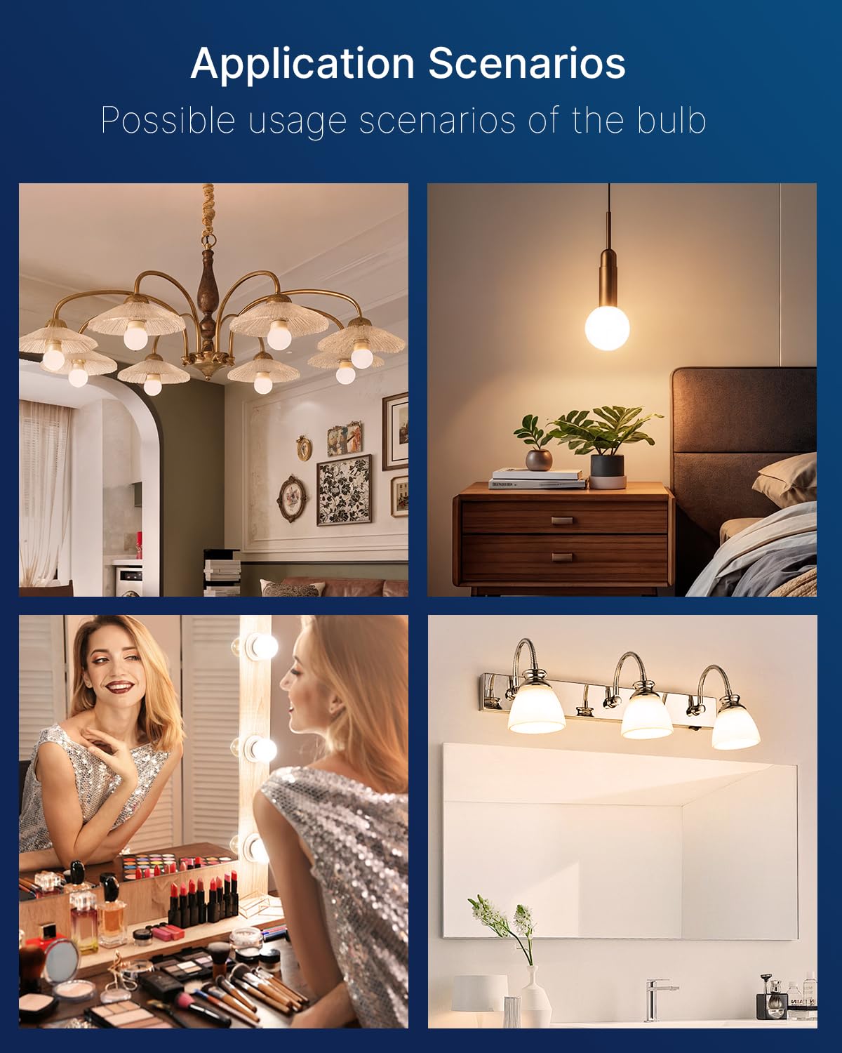 Flsnt Vanity Light Bulb 2700K Soft White 6 Pack G25 Led Globe Edison Bulbs For Bathroom Mirror Lighting  Cri90+ Dimmable  40W Equivalent  400Lm  E26 Base  Decorative Bulbs