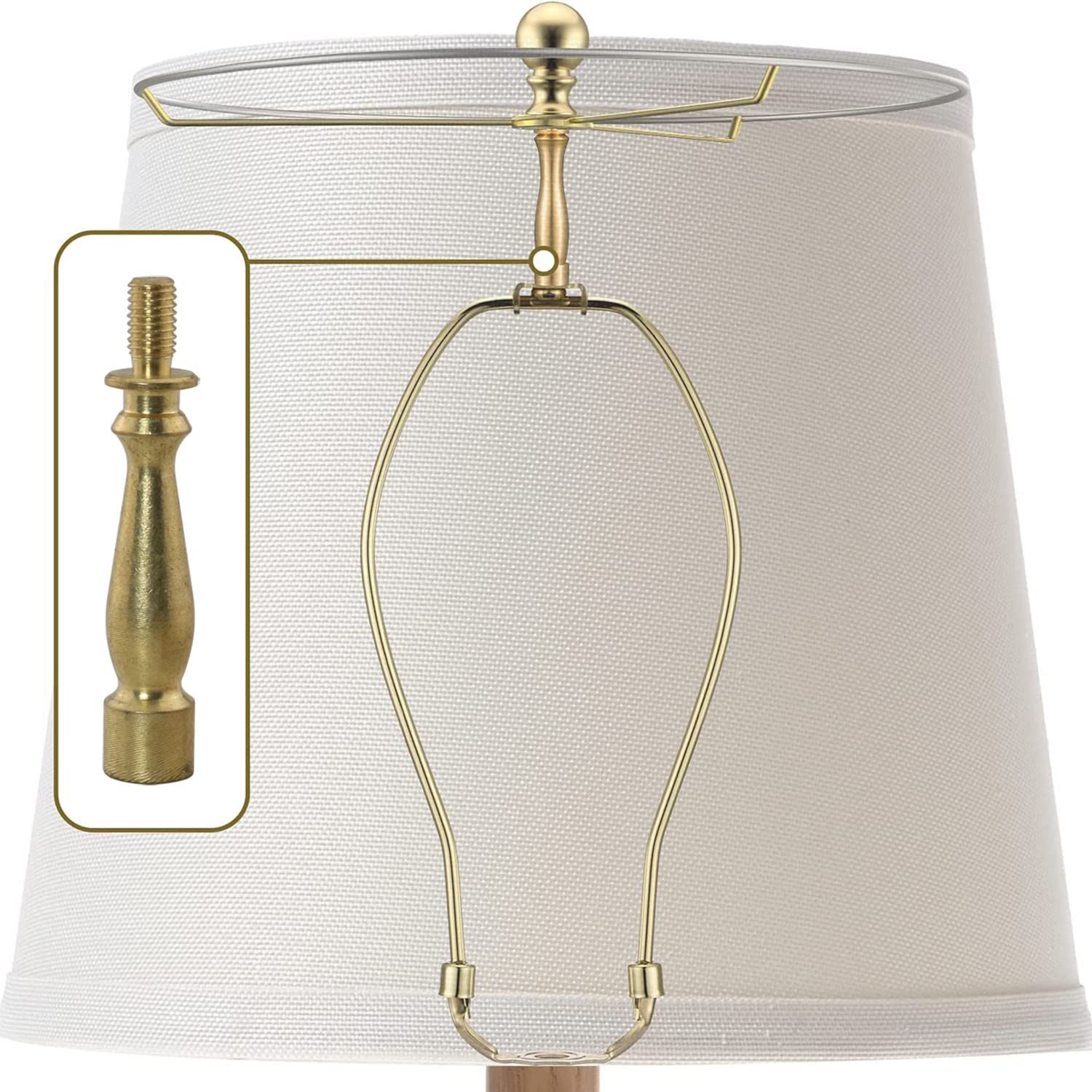 Dgbrsm 2Pcs 2'' Turned Brass Lamp Shade Risers For Washer Type Lamp Shades