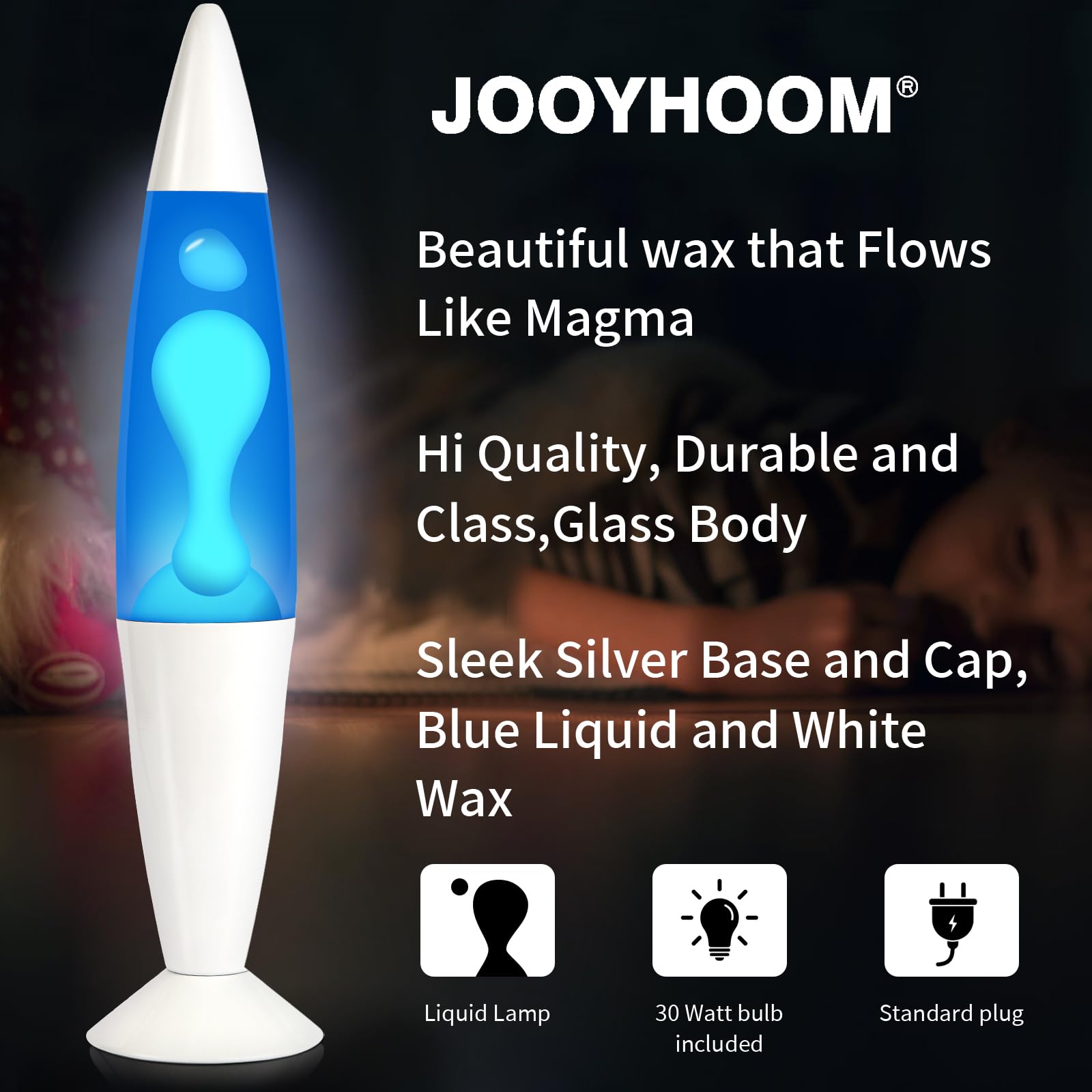 16Inch Beautiful Liquid Lamp, Relaxing Night Light Home D  cor Motion Lamp for Living Room Office Bedroom Lamp for Adults, Teens