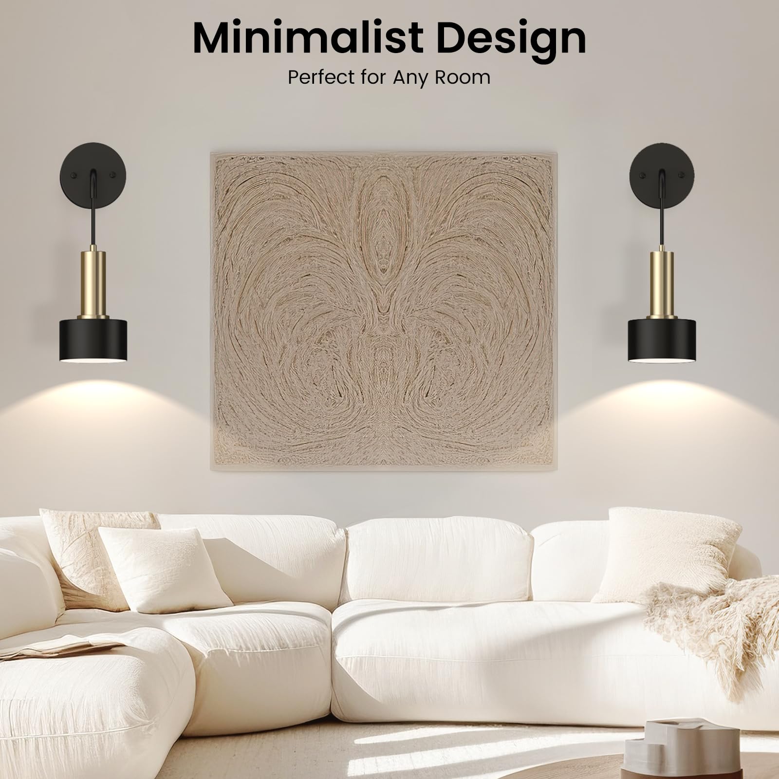 Battery Operated Wall Sconce Set of 2, High Brightness 5000mAh Rechargeable Wall Lamp 3 Color Temperature Dimmable RGB Indoor Wa