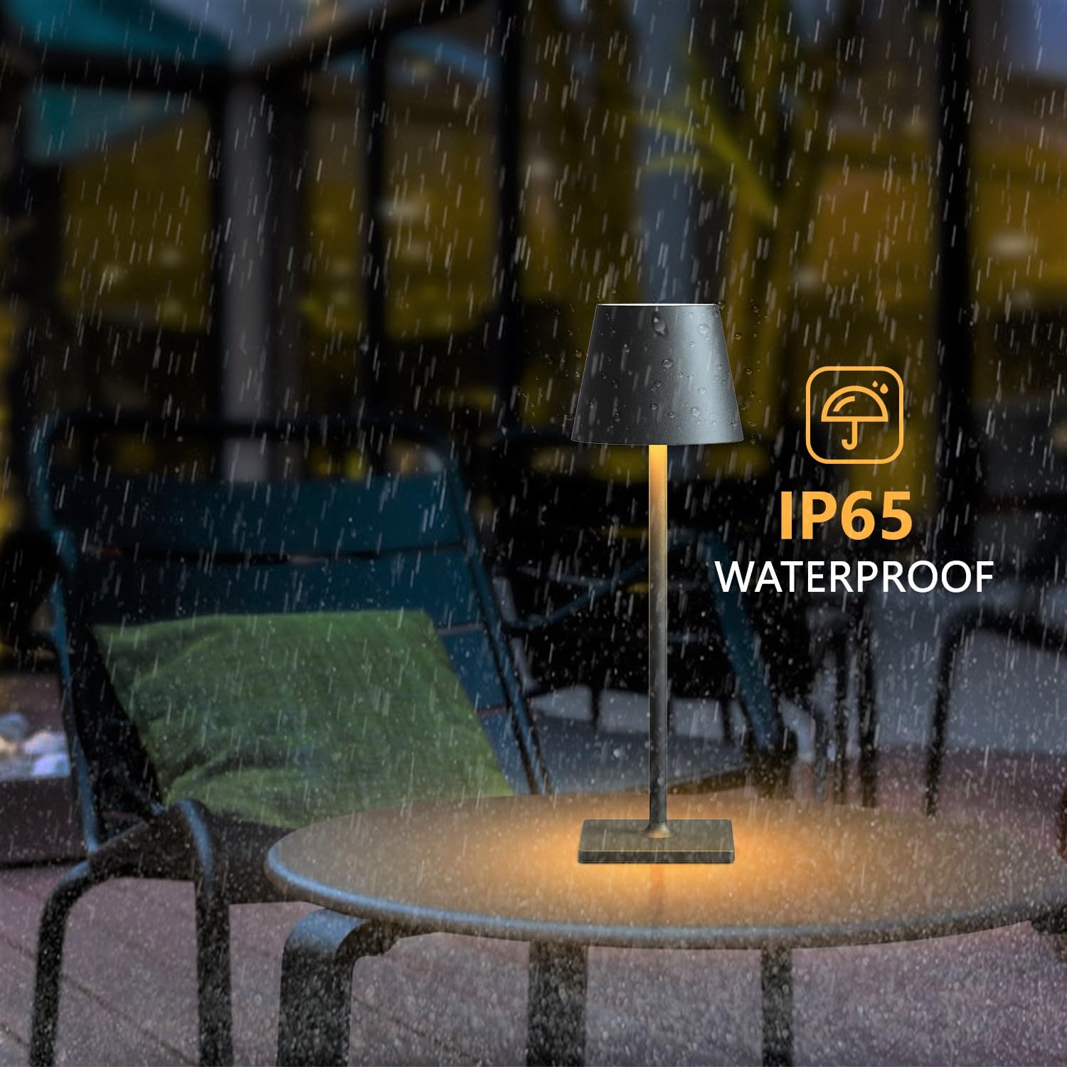 Whitepoplar Led Cordless Table Lamp: 6000Mah Rechargeable Battery Operated Desk Lamp, 3 Color Stepless Dimmable Touch Lamp, Ip65