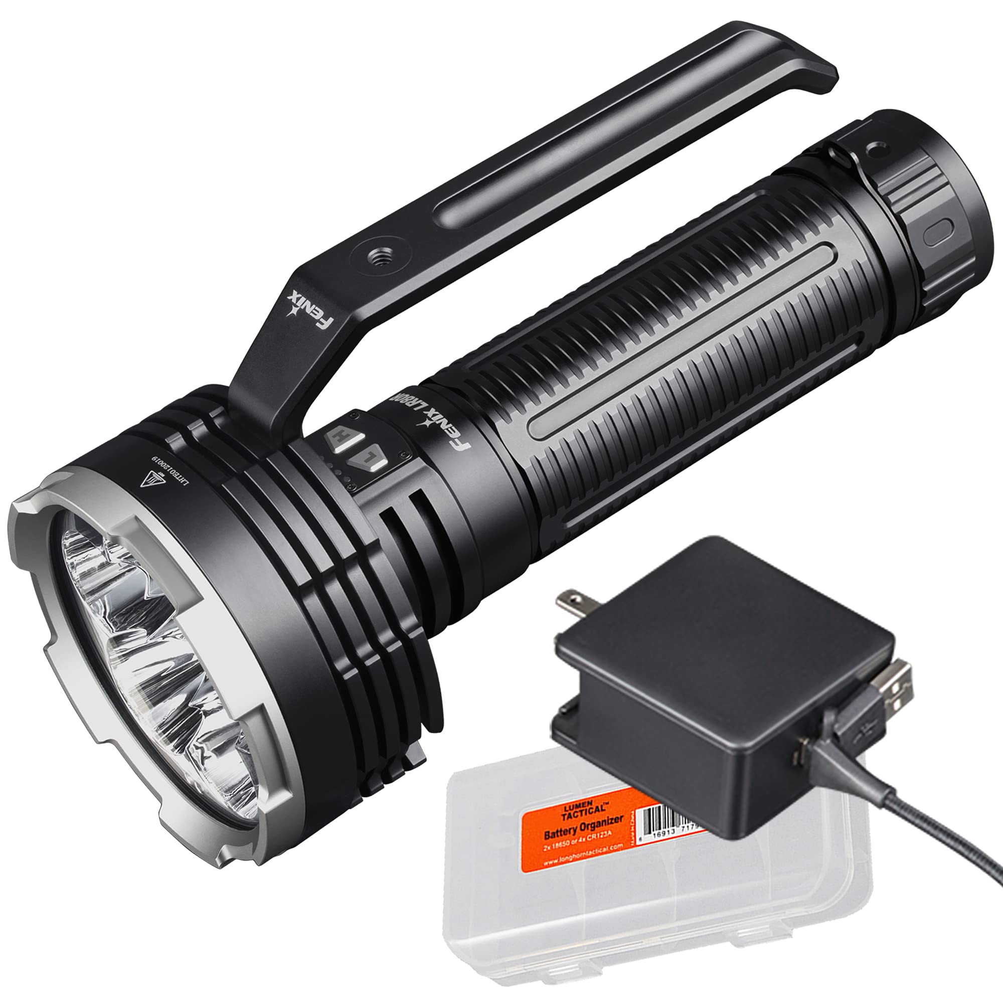 Fenix Lr80R 18,000 Lumen Super Bright Rechargeable Search Flashlight With Lumentac Organizer