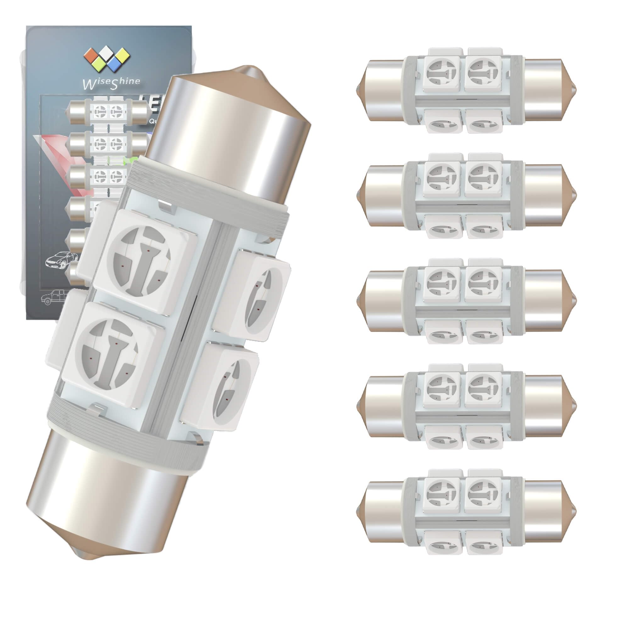 Wiseshine DC 12V 31mm DE3175 Festoon LED Car Bulb Red DE3022 DE3021 LED Bulbs for Marine Boat Automotive Interior Door Cargo Lig