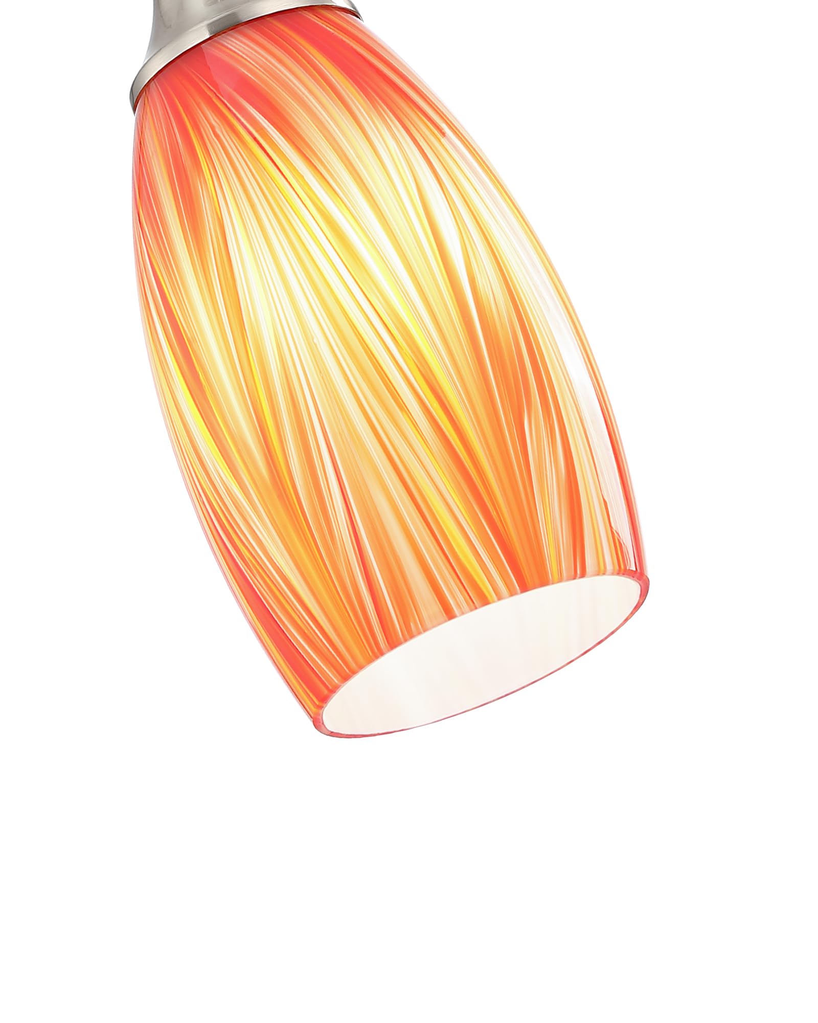 Glass Pendants Lights Kitchen Island Handcrafted Art Glass Mini Pendant Light Fixtures Oval Pendant Light Shade With Brush Nicke