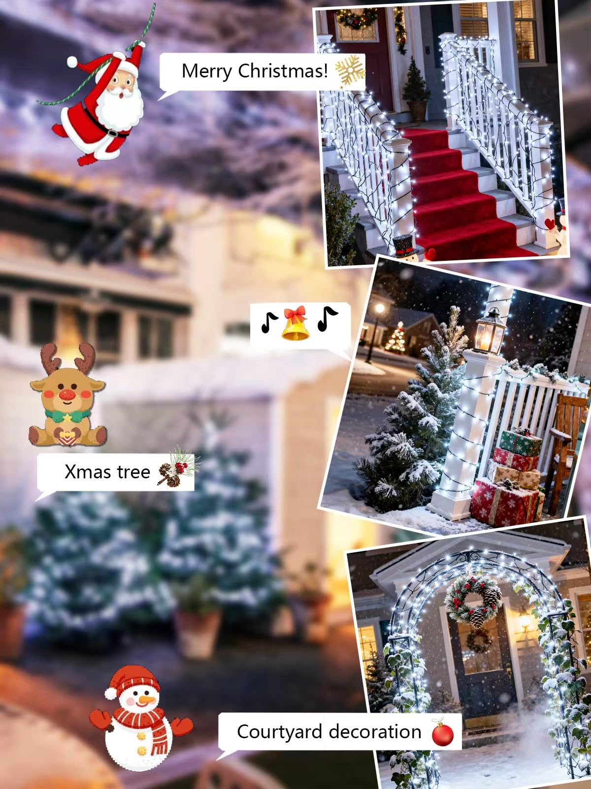 Voice Controlled Christmas Lights With Remote  132 Ft 400 Led String Lights Indoor Outdoor With 12 Modes 3 Timers  Dimmable Twinkle Light Plug In Waterproof For Xmas Tree Party Decor  Cool White