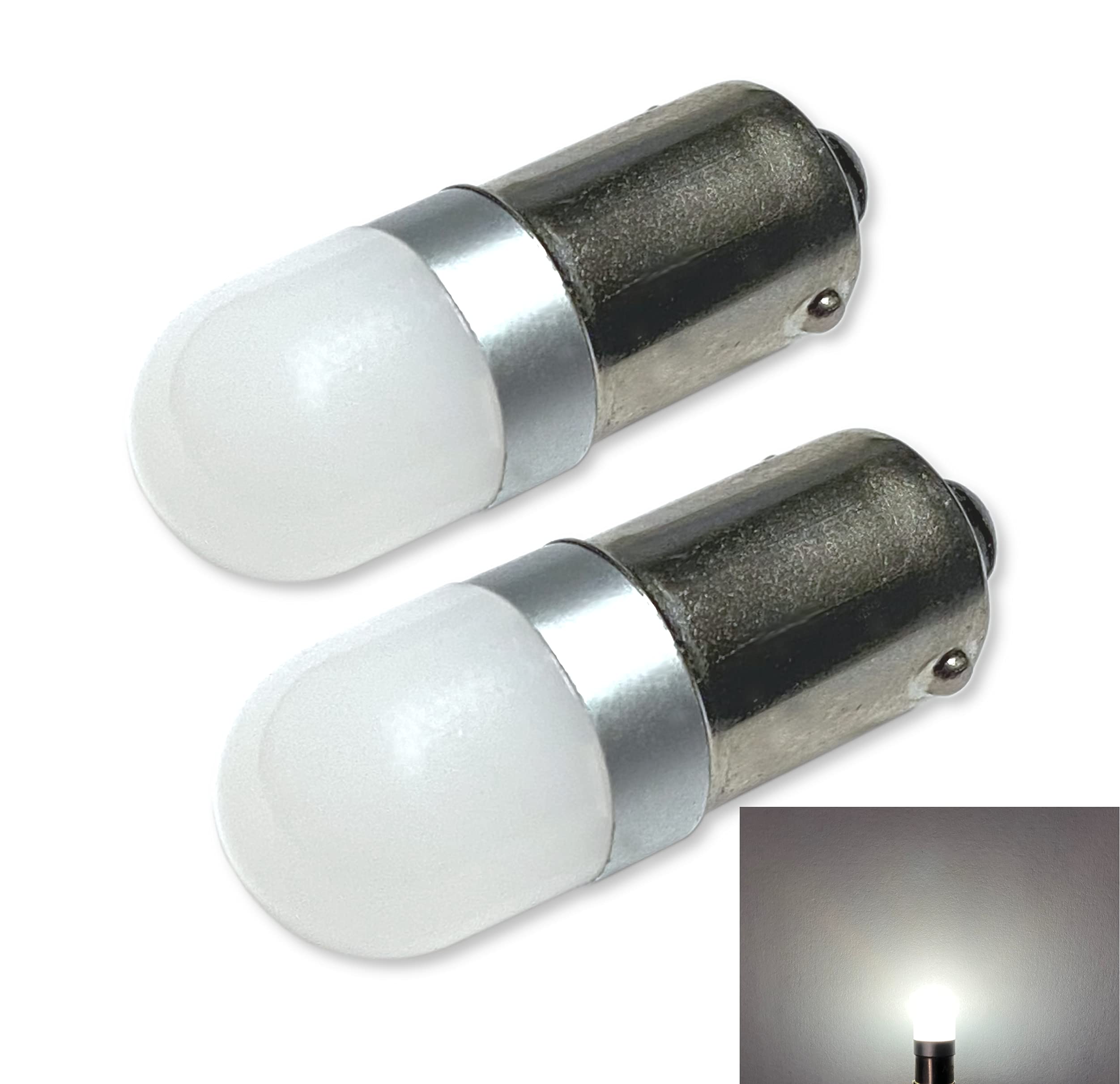 Aero-Lites Miniature Bayonet Bulb LED Replacement 28vdc Ba9s Base T3 1/4 2-Pack Bright White