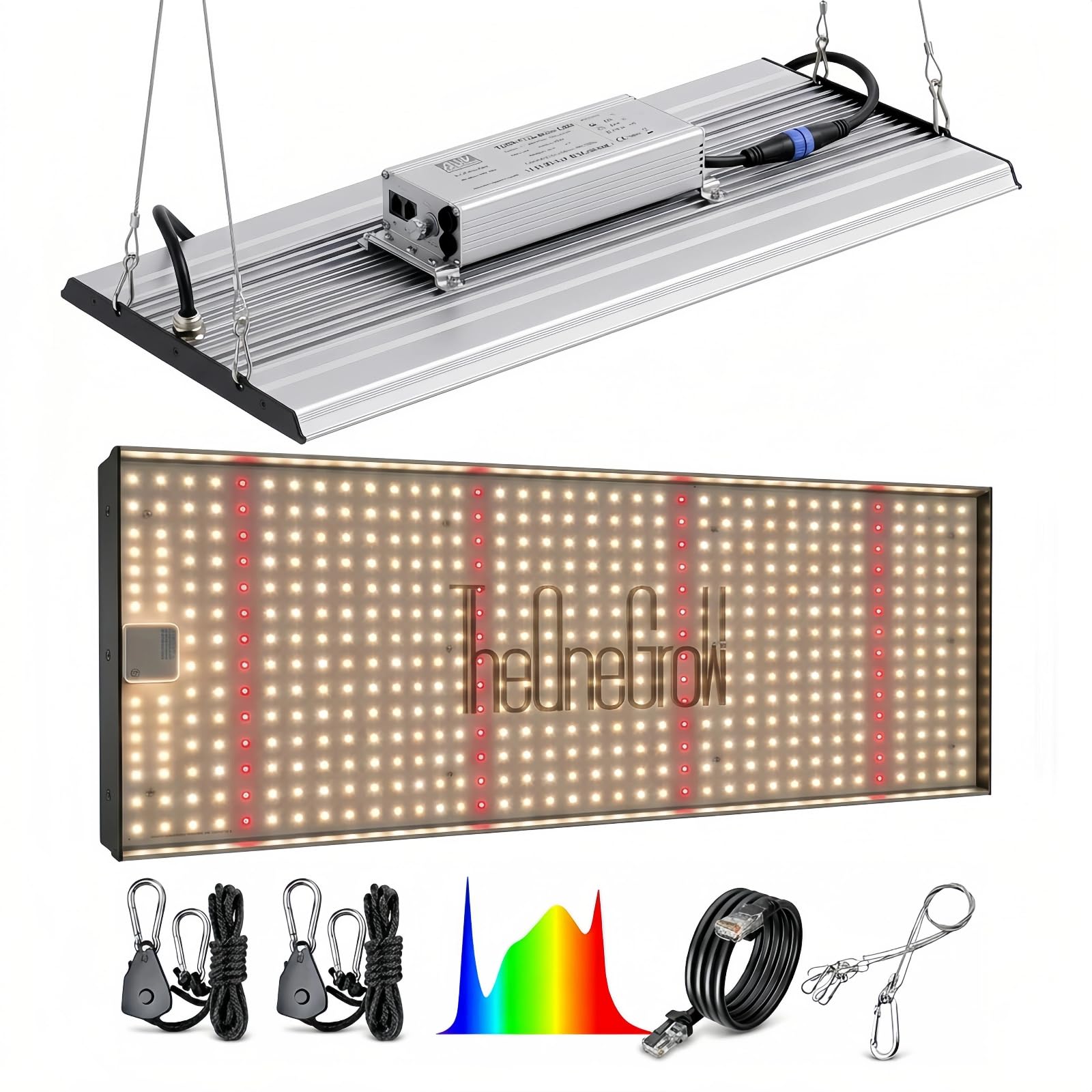 TheOneGrow MA2000 LED Grow Lights for Seed Starting Vegetables Bloom, 200W Dimmable Daisy Chain, Grow Lights for Indoor Plants F