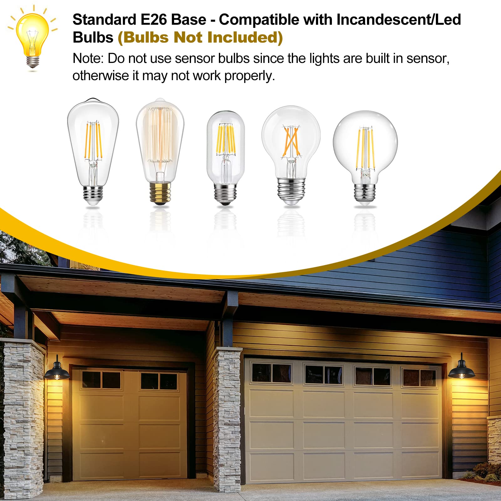 Tobusa 2-Pack Dusk To Dawn Black Gooseneck Wall Sconces - Vintage Outdoor Barn Light Fixture