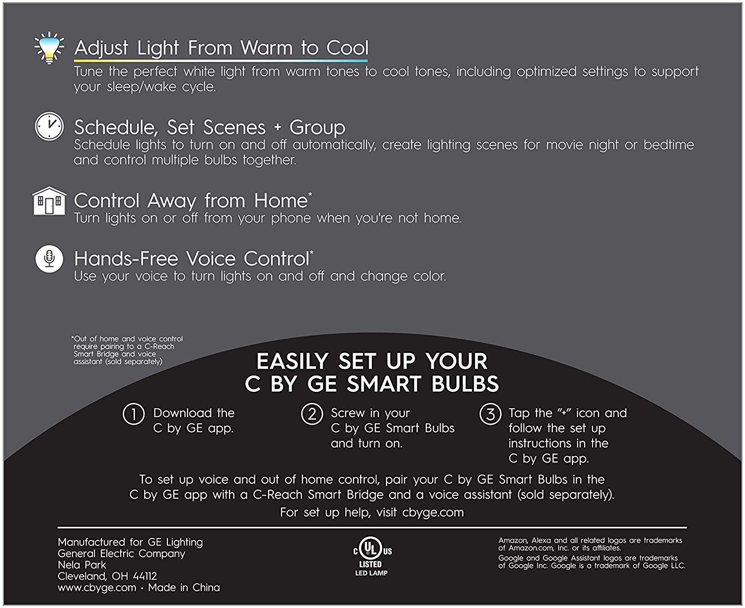 Cync Smart Flood Light Bulbs, Bluetooth Enabled, Tunable White, 2 Count, Cool & Warm White, Model CLEDR309S2/ST2P