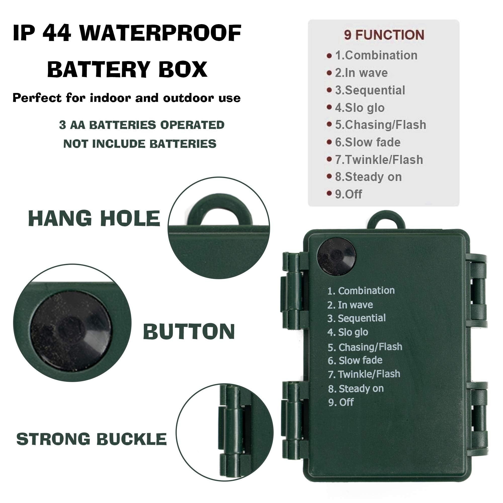 Funpeny Battery Operated Christmas Mini String Lights, 2 Pack Total 100Led 32Ft 8 Modes Waterproof Fairy Lights, Christmas Decorations For Indoor Outdoor Garden Party Decor (Warm White)