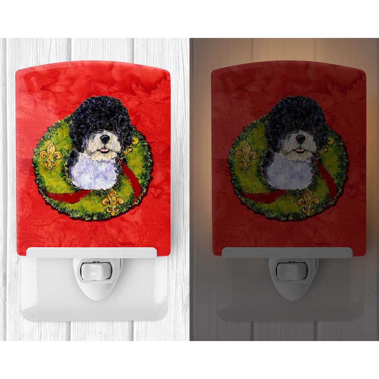 Carolines Treasures Ceramic Night Light, Portuguese Water Dog, UL-Certified, 6x4x3 inches, Model SS4180CNL, Multicolor