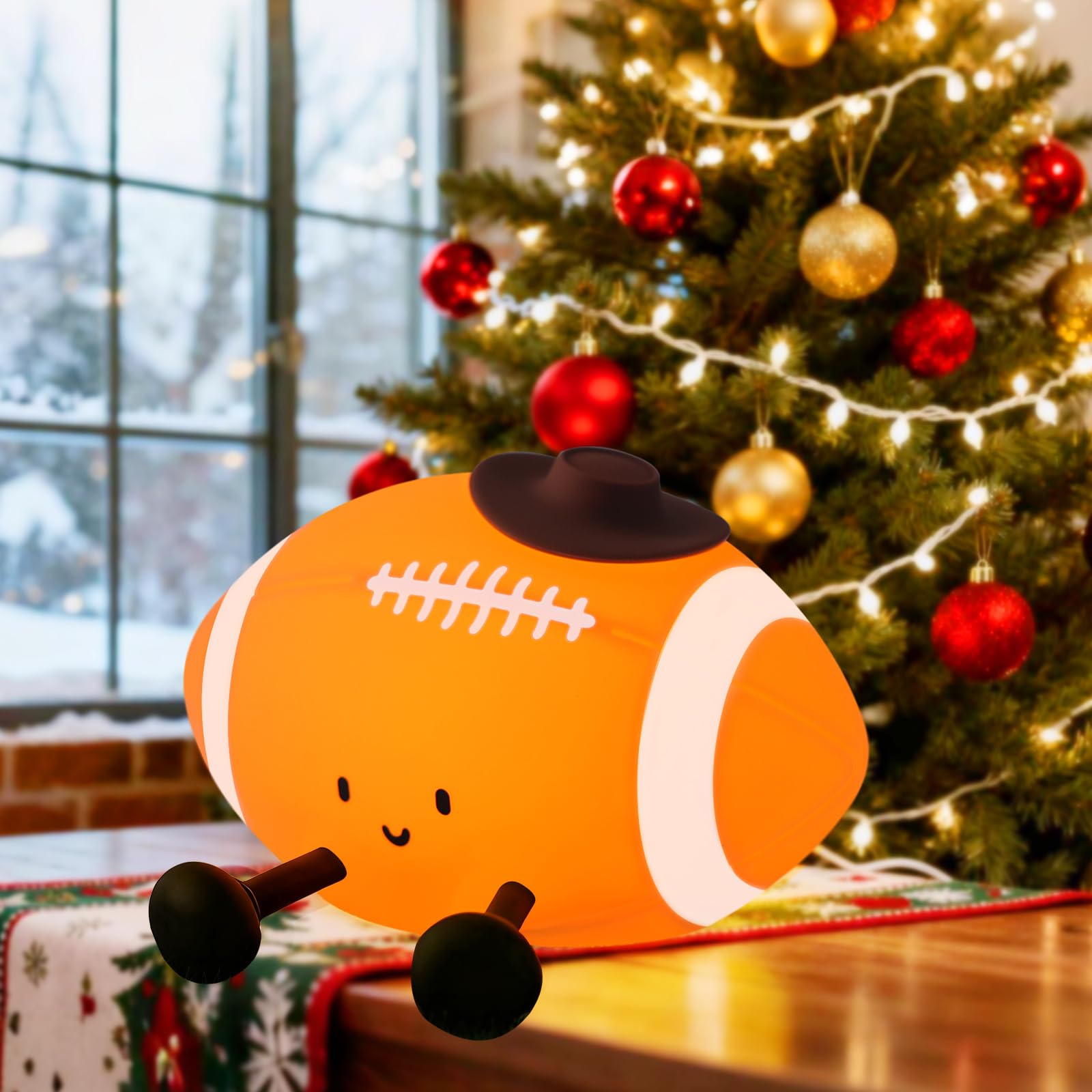 Yisun Football Night Light  Soft Silicone Nursery Night Lamp  Rechargeable Dimmable Rugby Night Lights With Timer  Cute Night Lights For Kids Room Decor Birthday Christmas Gifts