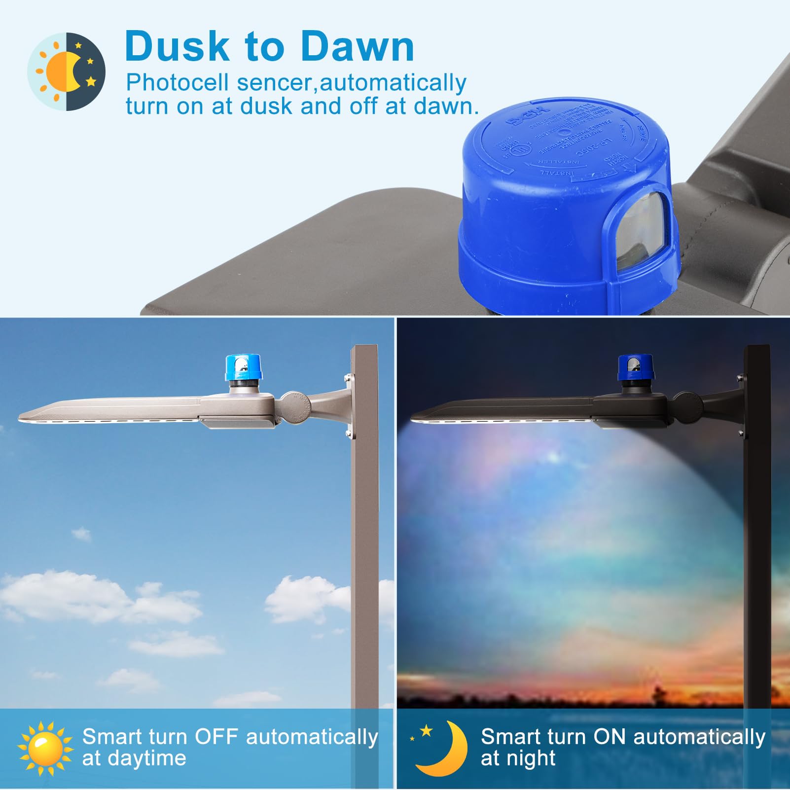 Lightdot 600W LED Parking Lot Lights - 90000lm, Dusk to Dawn, 5000K, 2-Pack, Brown, Model LSB-04, 7-Year Warranty