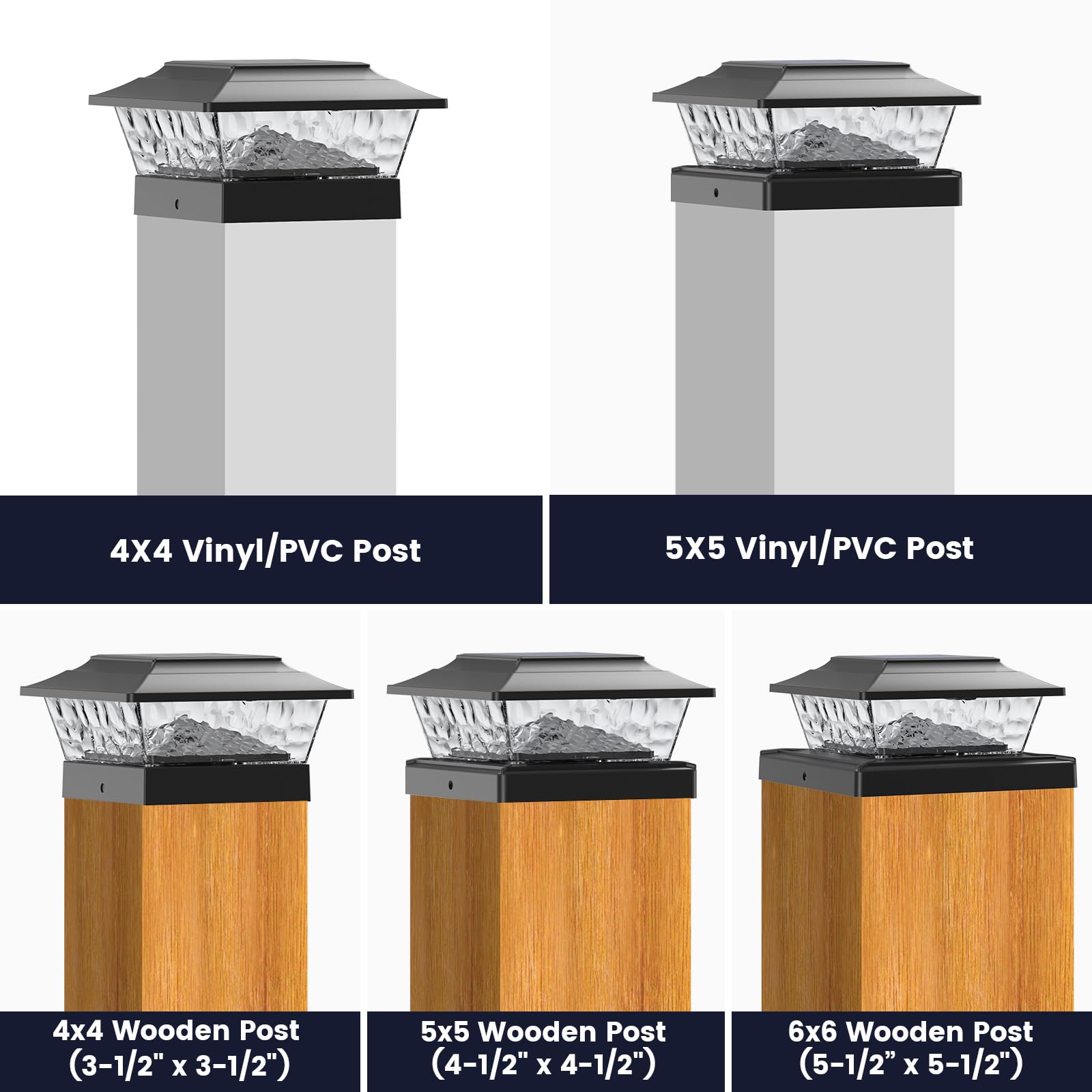 Siedinlar Solar Post Lights Outdoor 12 Leds 4 Modes Post Cap Light For 4X4 5X5 6X6 Wooden Vinyl Fence Deck Posts Patio Garden De