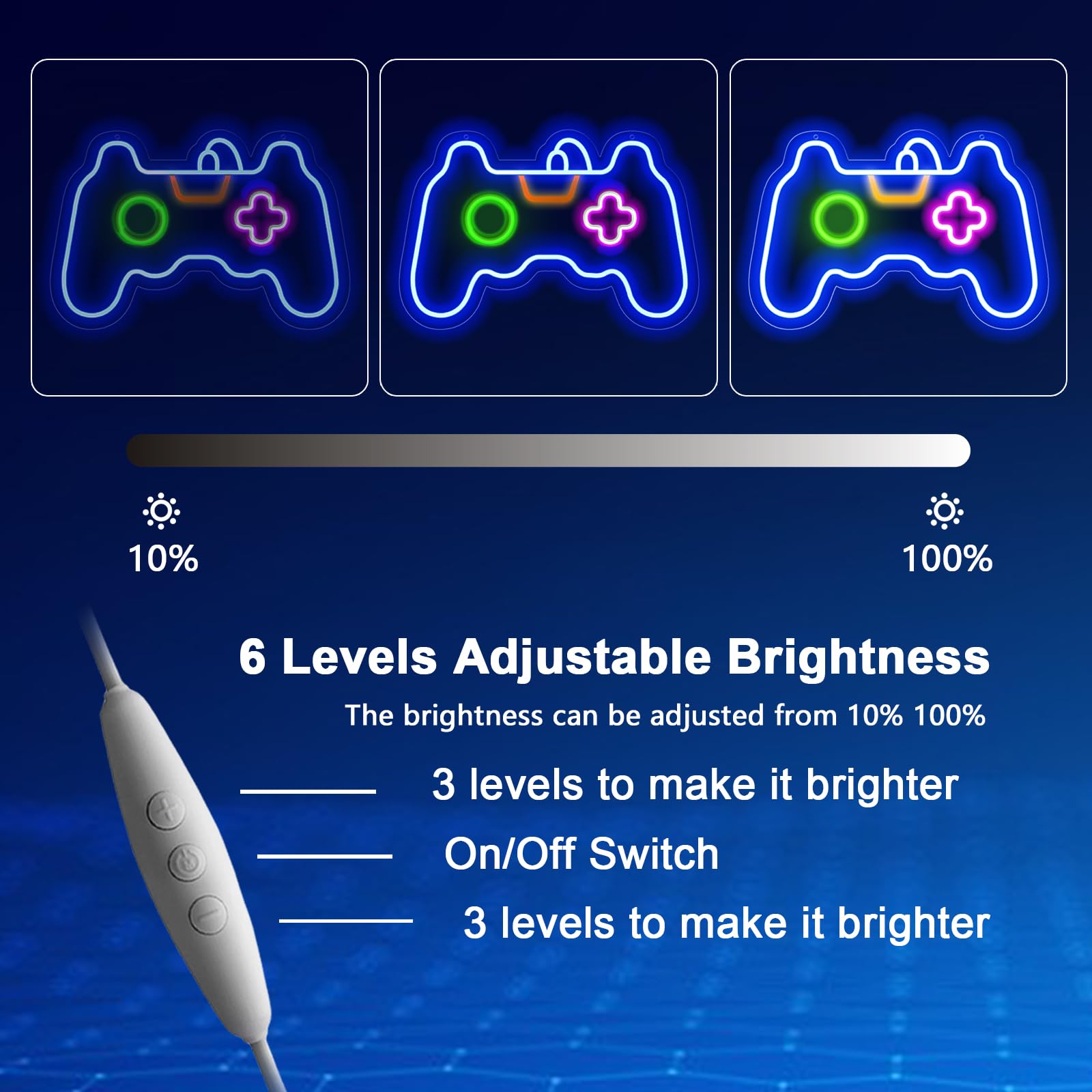 Kenfari Gamer Neon Sign  Gamepad Shaped Led Neon Sign For Gamer Room Decor  Game Neon Light For Teen Boy Room Decor  Best Gamer Gifts For Boys  Kids