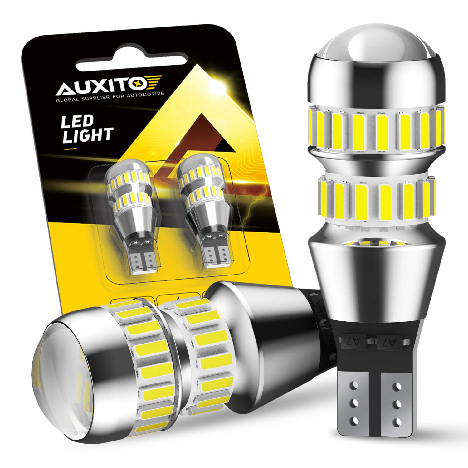 AUXITO 912 921 LED Bulbs for Backup Reverse Light Bulbs, 42-SMD 400% Brighter, 6000K White, Non-polarity 906 W16W T15 921 LED Bu