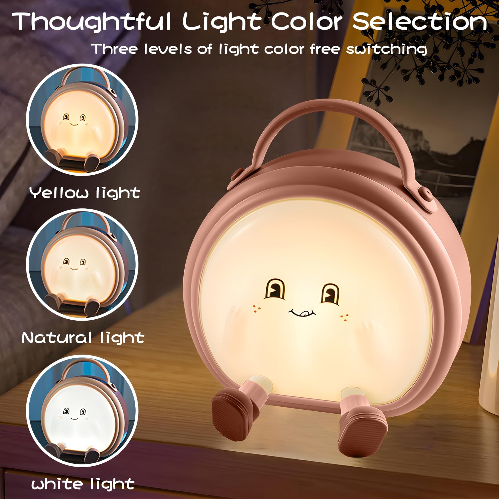 Hpydiy Night Light For Boys And Girls Cute Room Decor Portable Night Lamp Touch-Controlled Lighting Usb Rechargeable Led Bedroom Lighting Timer Bedside Table Lamps