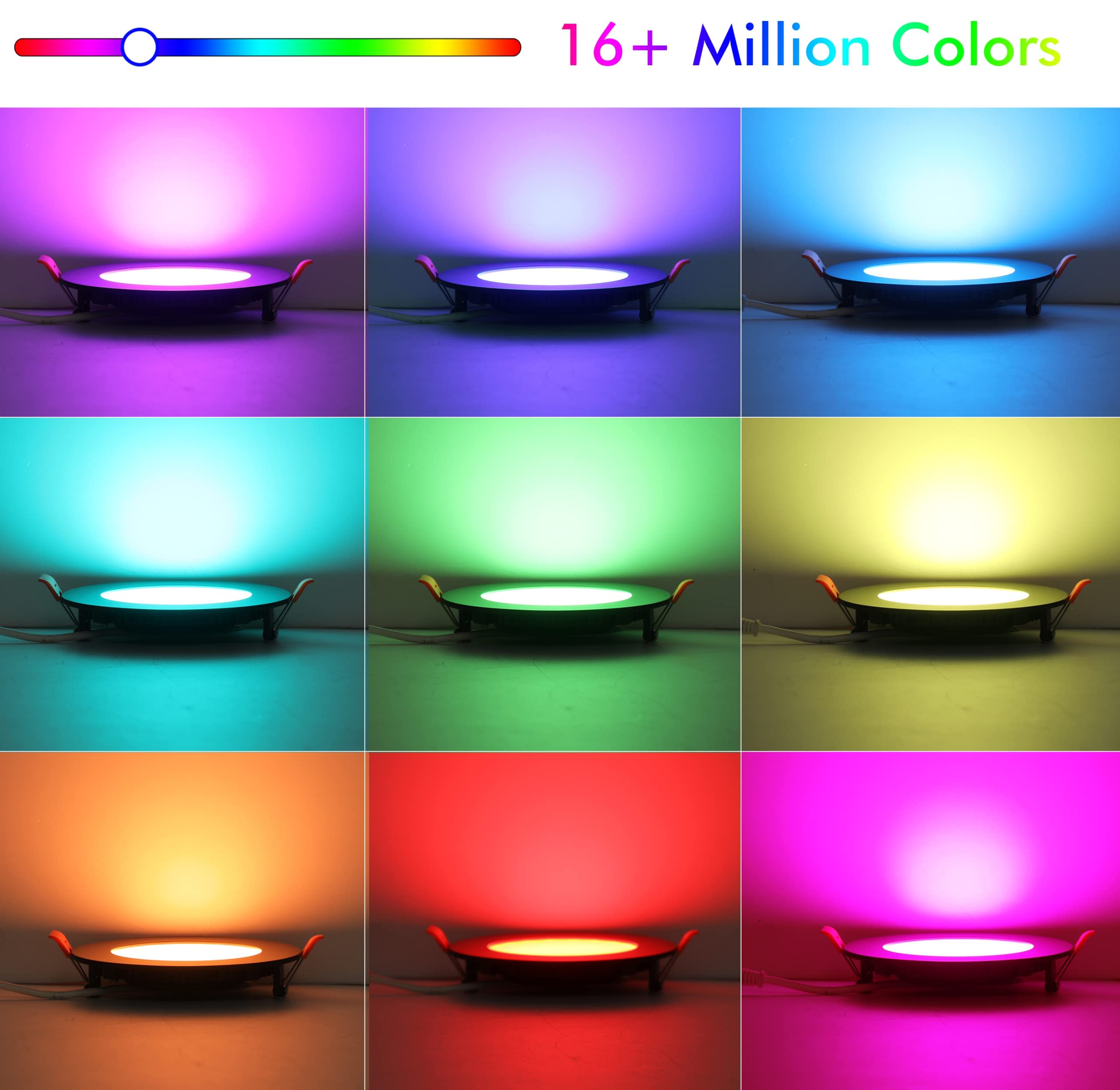 CLOUDY BAY 4 Inch Smart WiFi LED Recessed Lights, RGB Color Changing, Oil Rubbed Bronze, Compatible with Alexa & Google Home, Model LJD004SM**