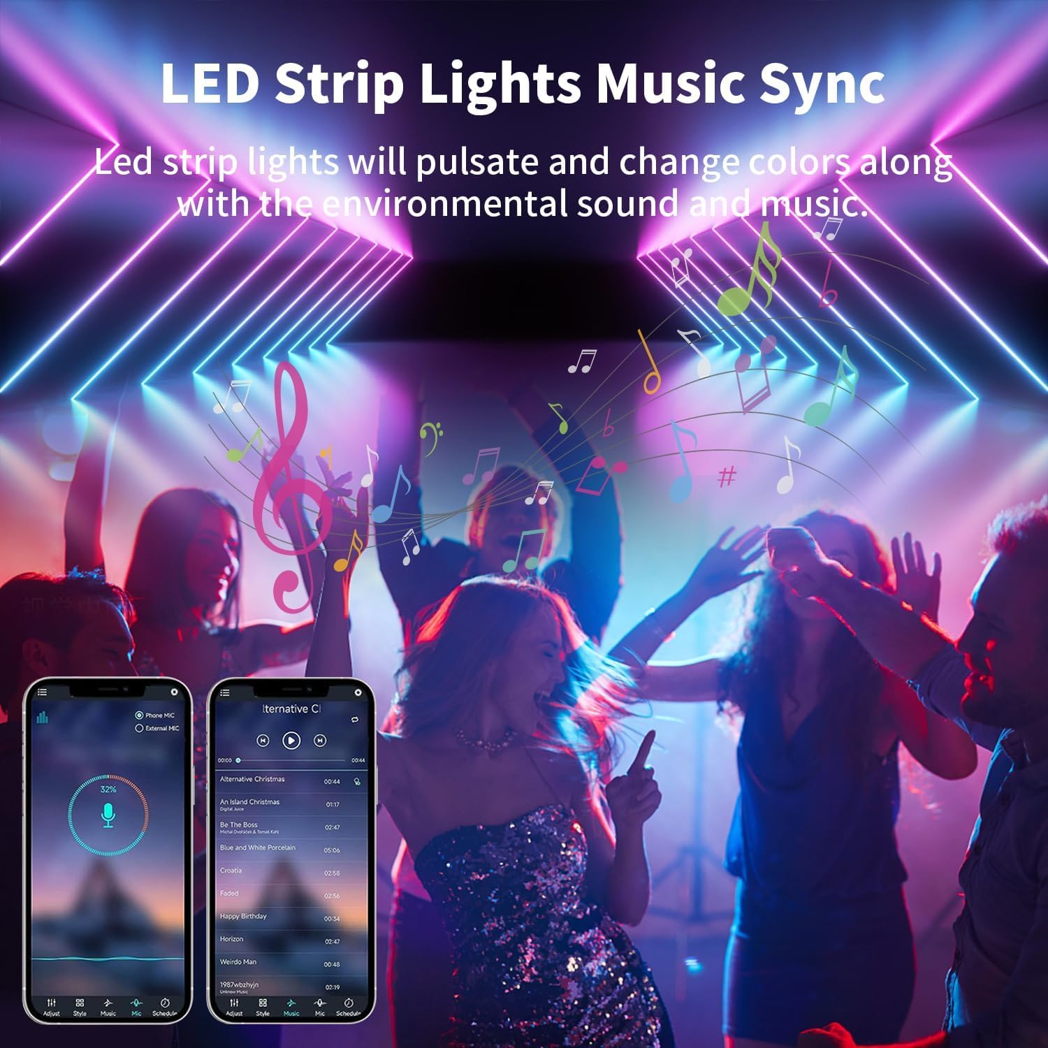 iNextStation RGB Neon LED Strip Lights, 32.8FT, 24V Waterproof, Music Sync, App & Remote Control
