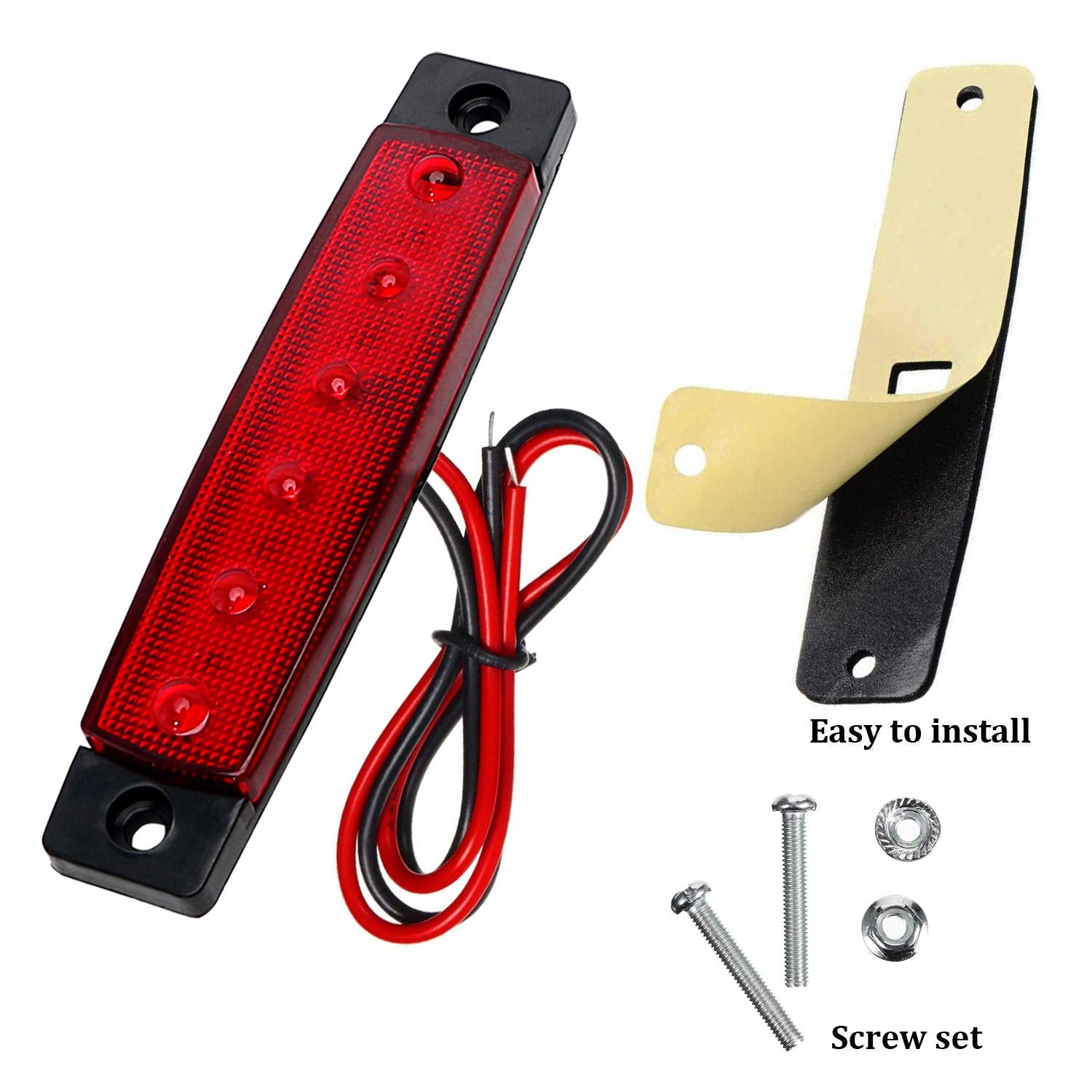 KEING Marine Boat LED Navigation Lights, 12V Cabin Deck Courtesy Light, (5 Red + 5 Green) for Kayak, Yacht, Sailboat, Pontoons