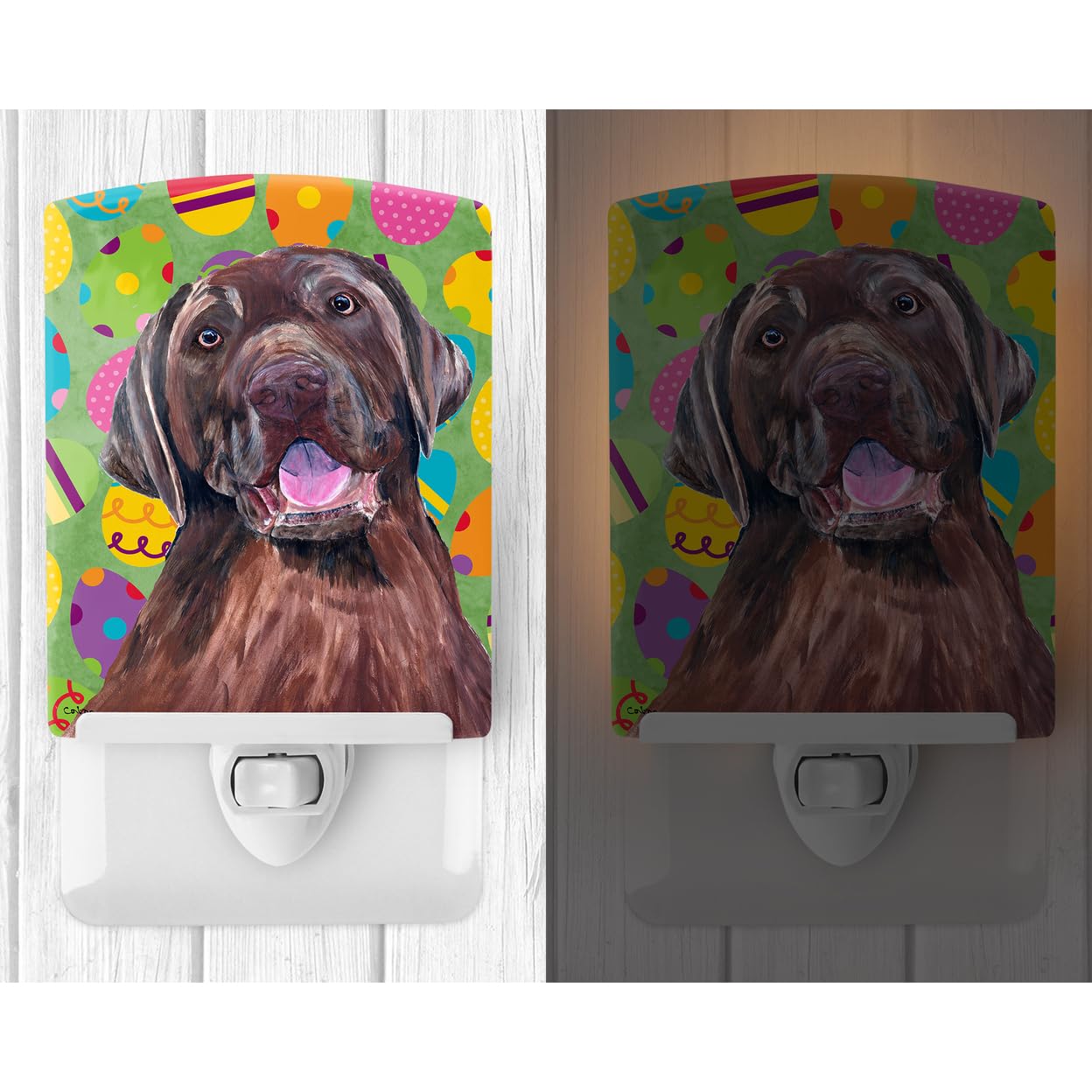 Carolines Treasures Ceramic Night Light, Labrador Design, UL-Certified, 6x4x3in, Multicolor, Model SC9464CNL