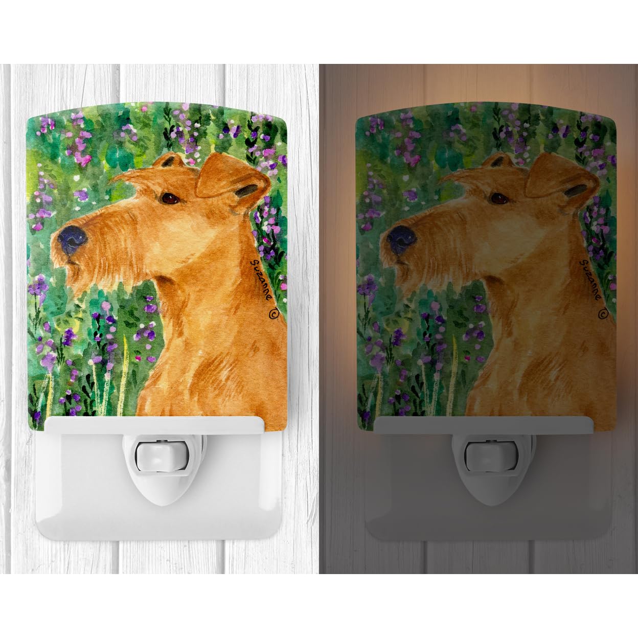 Carolines Treasures Ceramic Night Light, Irish Terrier, UL-Certified, 6x4x3in, Multicolor, Model SS1004CNL