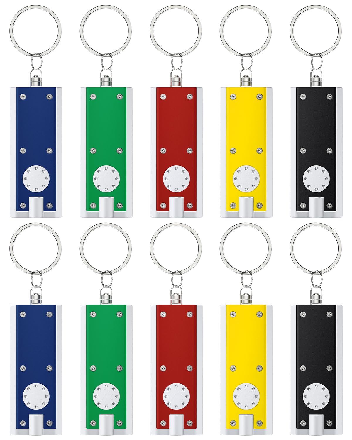 Uniclife 20 Pack LED Keychain Flashlight Mini Square LED Keychain Light 12 Lumen Portable Bright Battery Powered Key Ring Torch 
