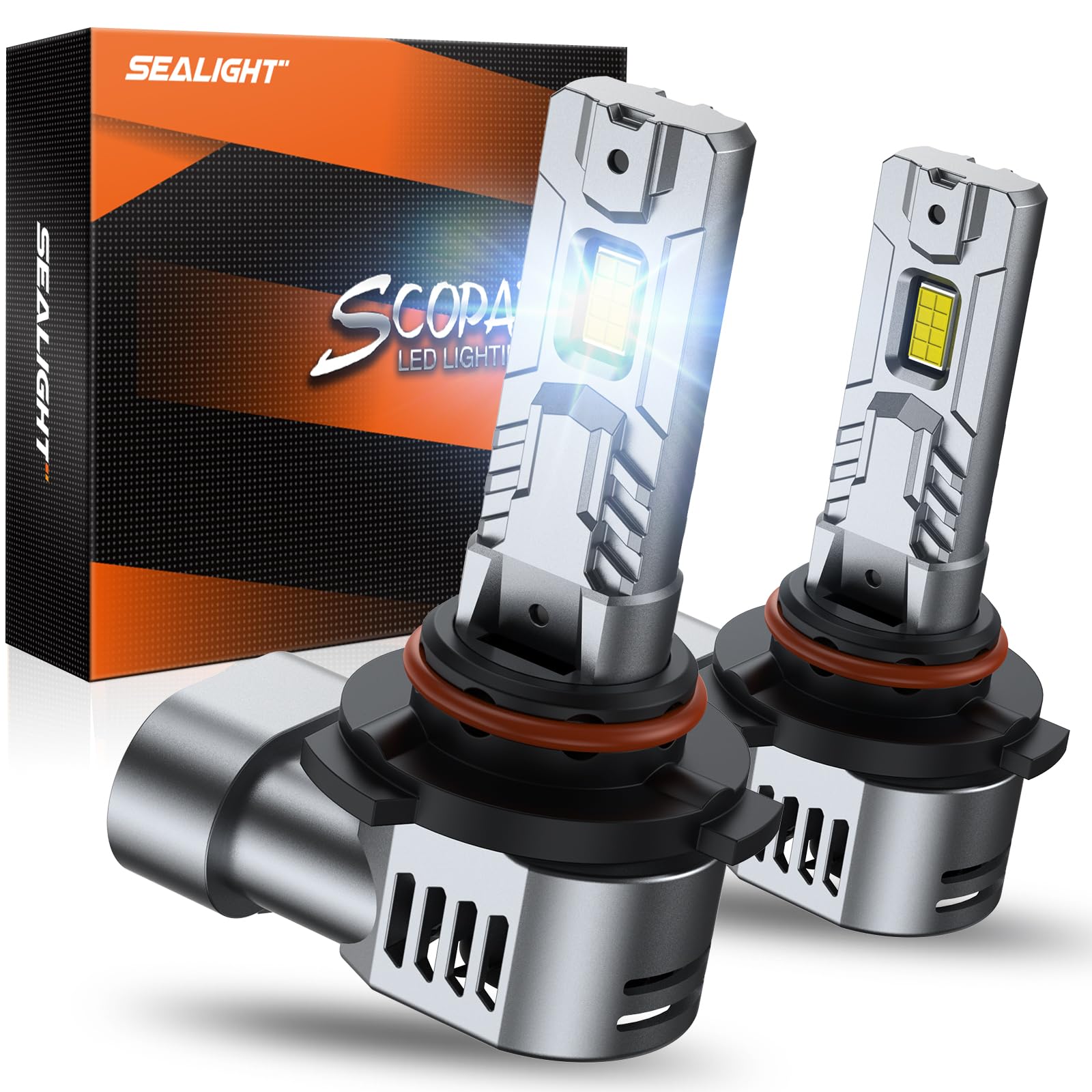 SEALIGHT 9006 Fog Bulbs 36000LM 6500K Cool White HB4, Canbus Ready, Pack of 2