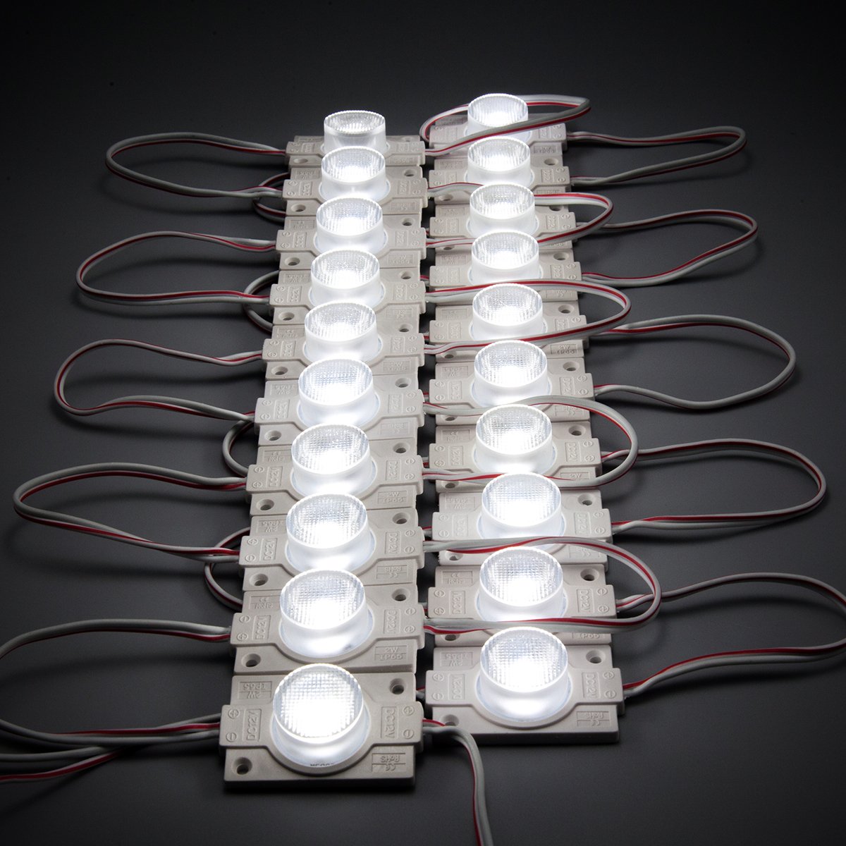 Q QINGCHEN LED Module 12V 2.0W with Lens, 6500K Color, Adhesive Back, 20pcs Pack
