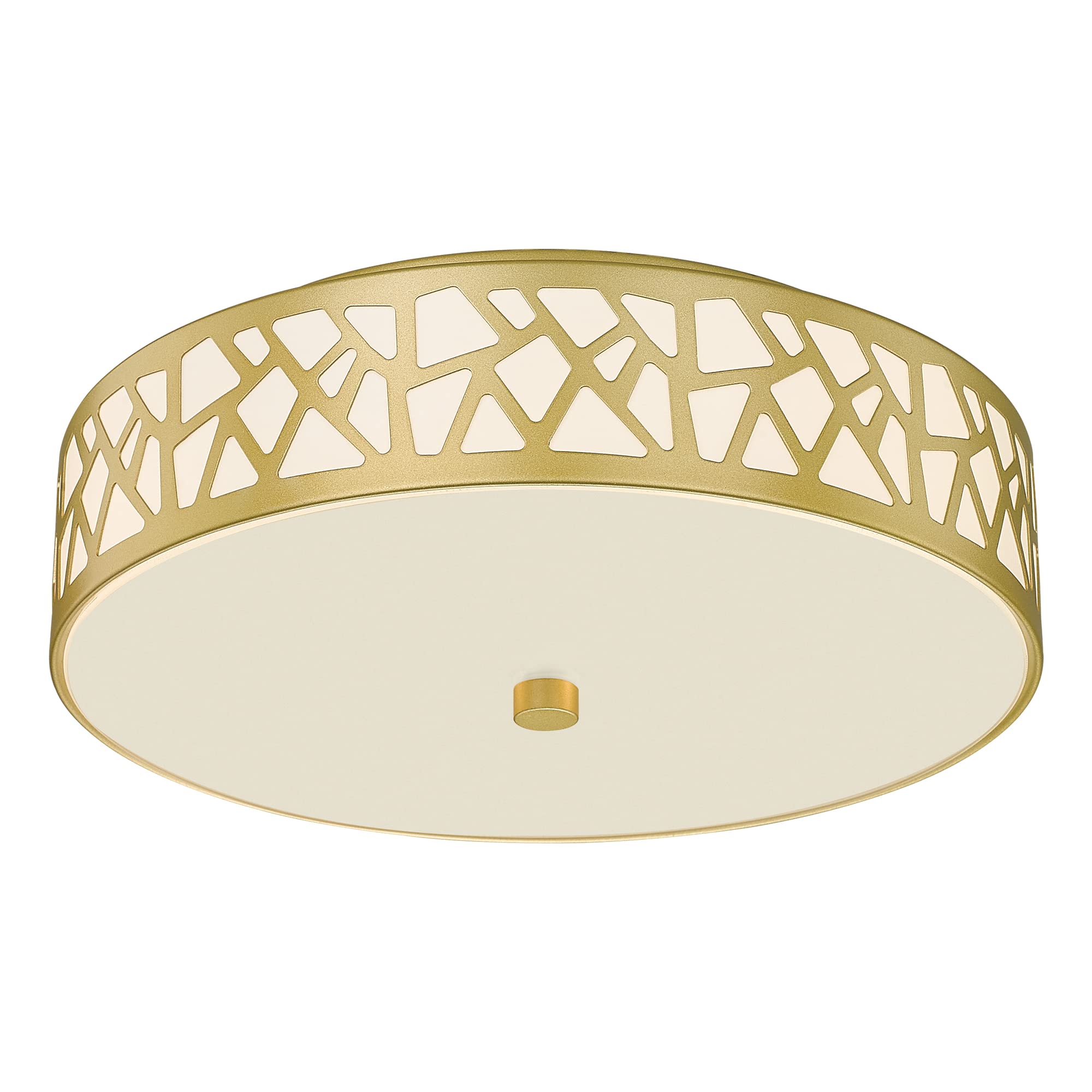 Vicnie 2-Light Flush Mount Ceiling Light, 12&quot; Modern Gold Fixture With Frosted Glass Shade