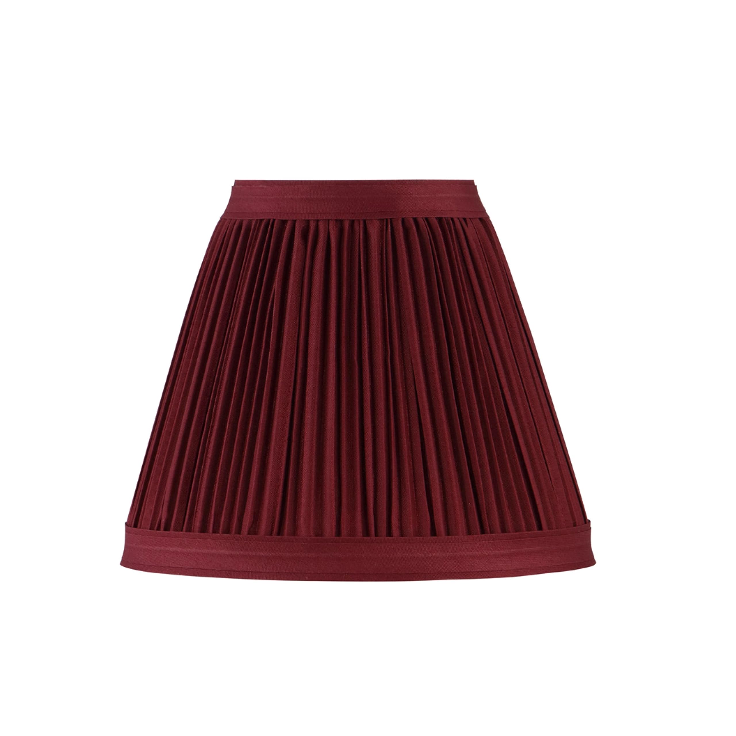Aspen Creative 33124-6 Small Pleated Empire Shape Chandelier Clip-On Lamp Shade, Burgundy, 3'' Top X 6'' Bottom X 5'' Slant, 6 P