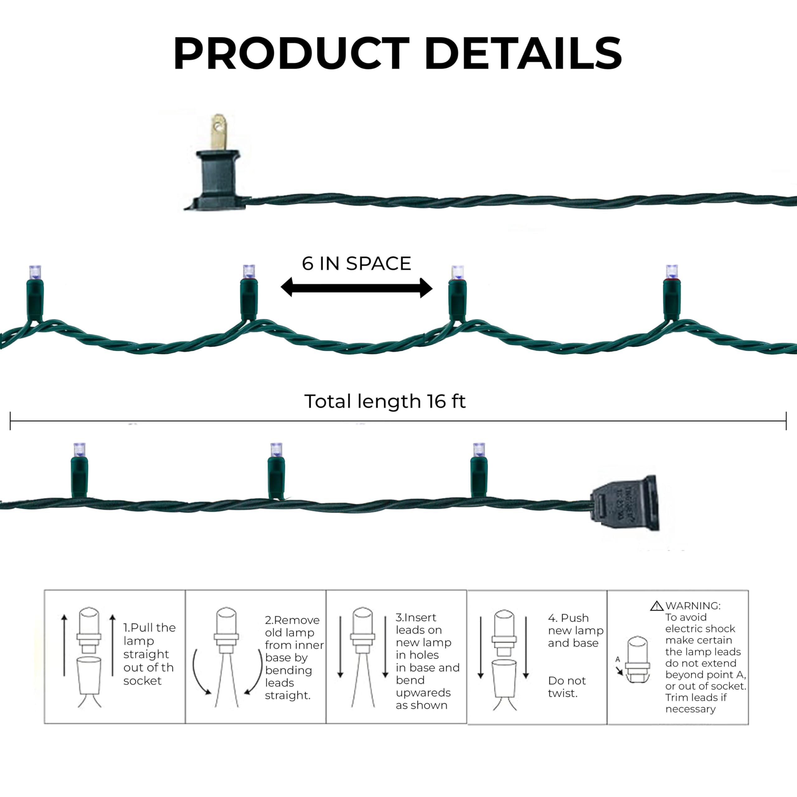 Holiday Essence 60 LED Mini Christmas Lights, Cool White, Green Wire, Indoor/Outdoor, Model YOS60/2SW