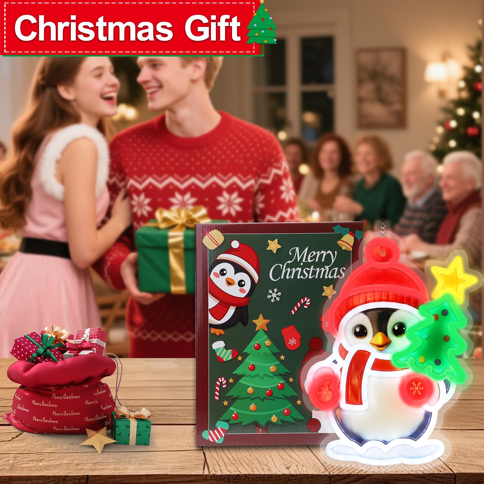 Christmas Decorations Led Penguin Acrylic Neon Lights  Cute Neon Signs  Room Decor Powered 5V Art Decorative Lights Night Lights Indoor For Christmas Tree  Home  Bedroom  Office Dorm Party