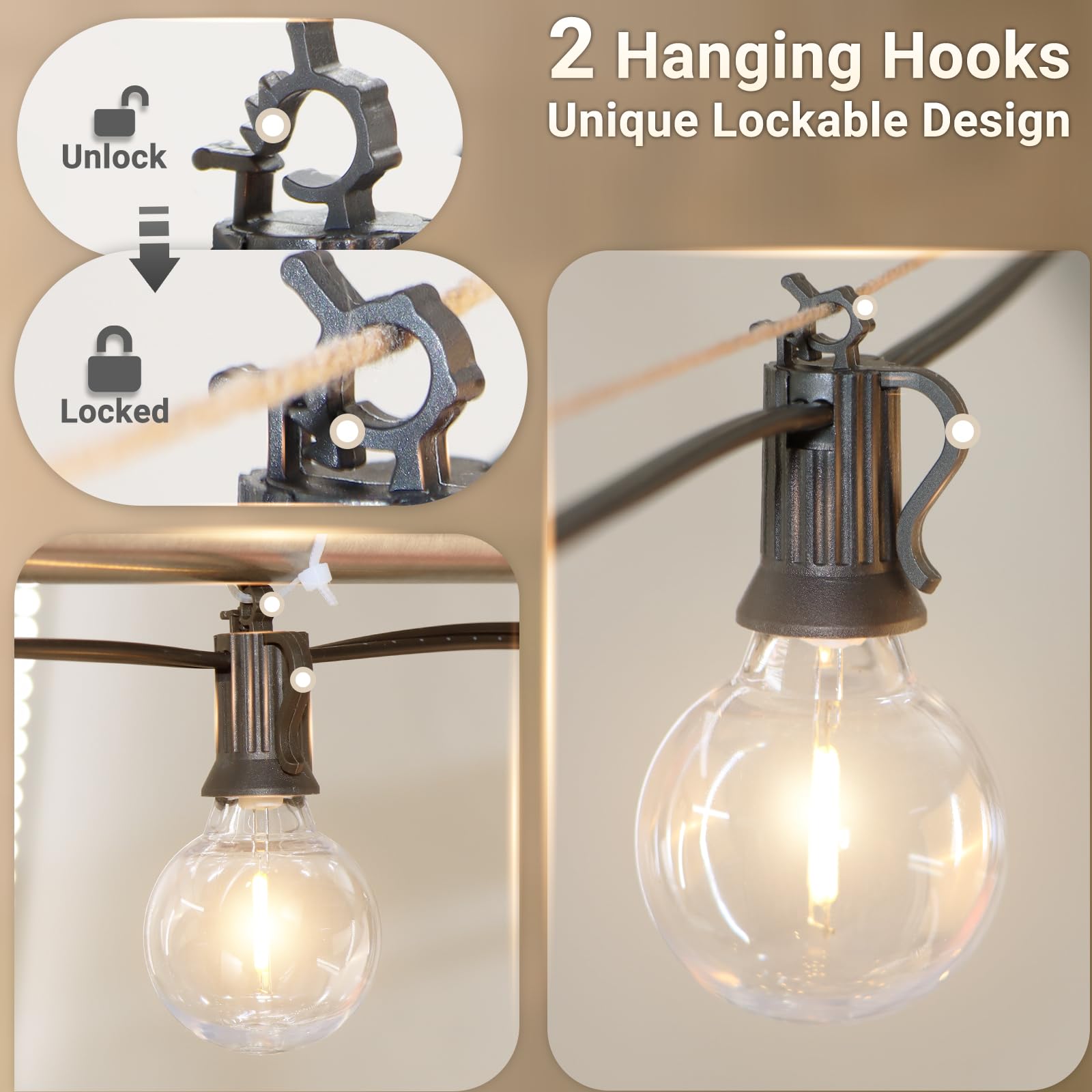 150Ft Outdoor String Lights With Remote Controller - G40 Globe Led Patio Lights With Dimmable Shatterproof Edison Bulbs, Waterpr