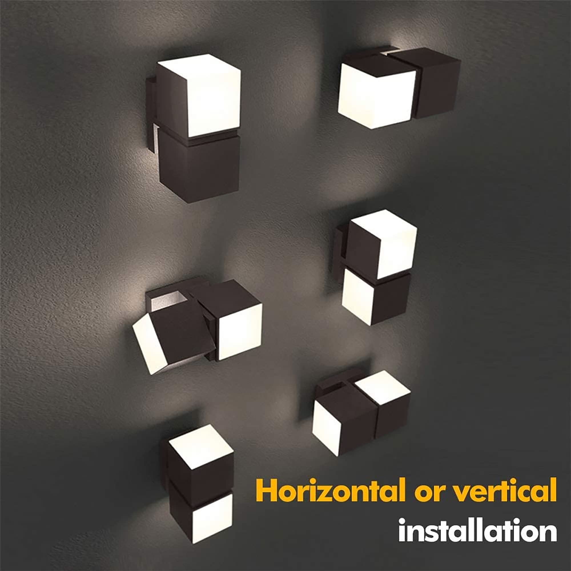 LUTEC LED Wall Light Sconce, 3000K, 1100LM, Square Size, Bronze Finish, Indoor/Outdoor Use